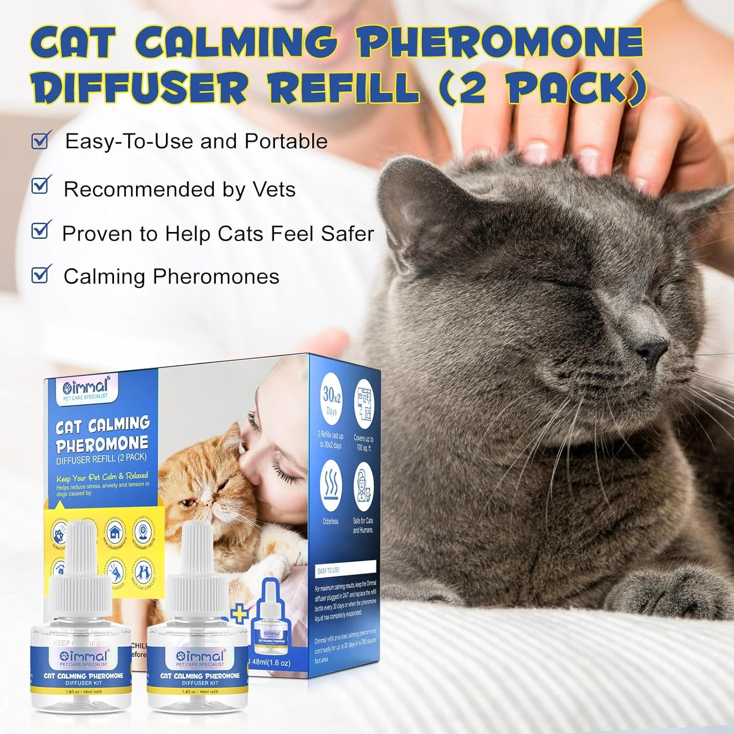 Cat Calming Phermone Solution Refills | Mimics Natural Pheromones | Reduces Stress and Unwanted Behaviors | 2 Pack, 48Ml Each image number 5