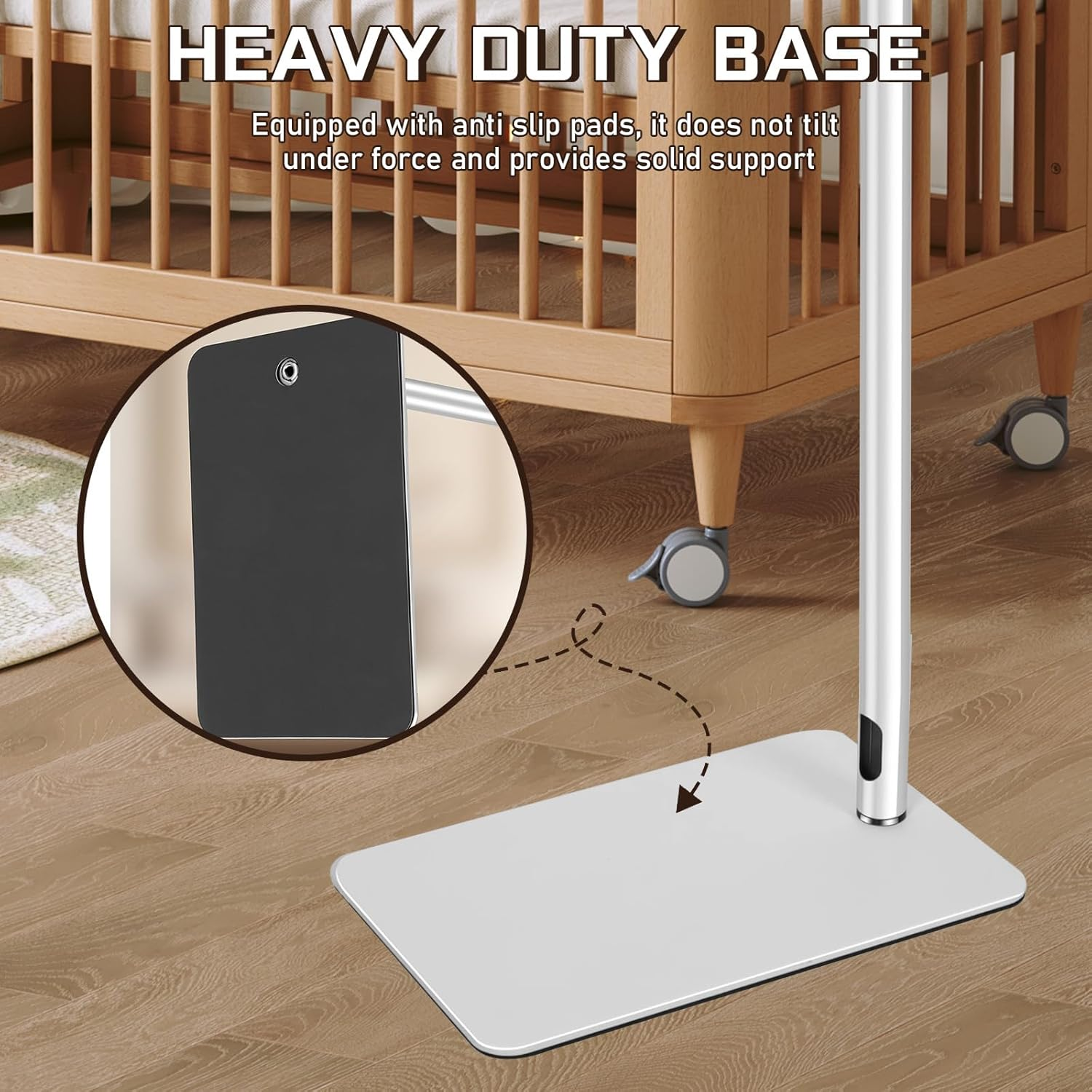 Baby Monitor Floor Stand Holder,Infant Gadgets Compatible All Cameras with 1/4 Screw, Height Adjustable & Universal Mount Secure,Baby Monitor Mount Secure (Baby Monitor Floor Stand Holder) image number 6