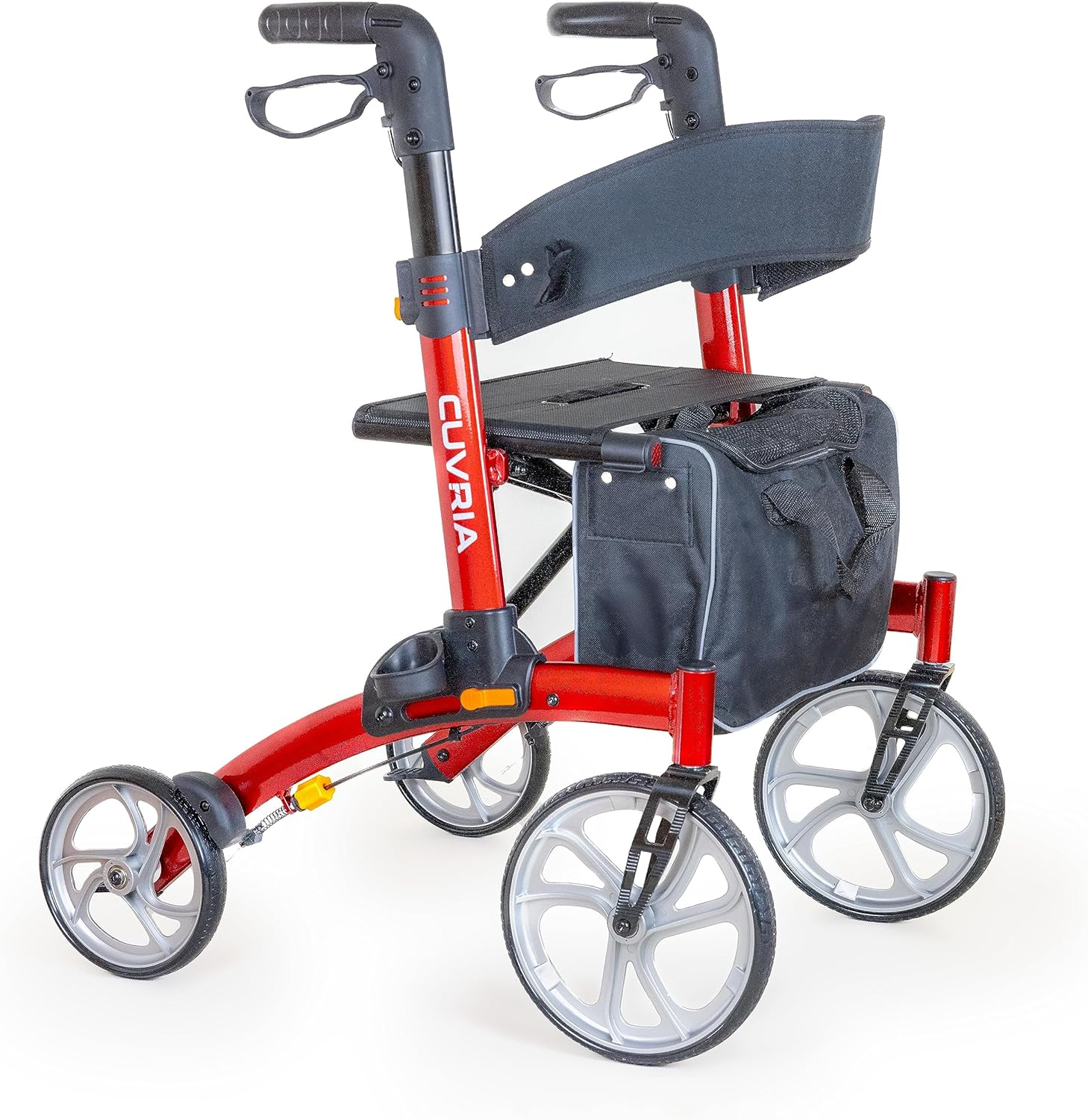 Australia Rollator|4 Wheel Walkers with Seat and Brakes for Seniors, Rollator Walker Seat, Backrest, Basket, Large Wheels- Easy Folding Senior Lightweight Mobility Walking Aid Adult RED