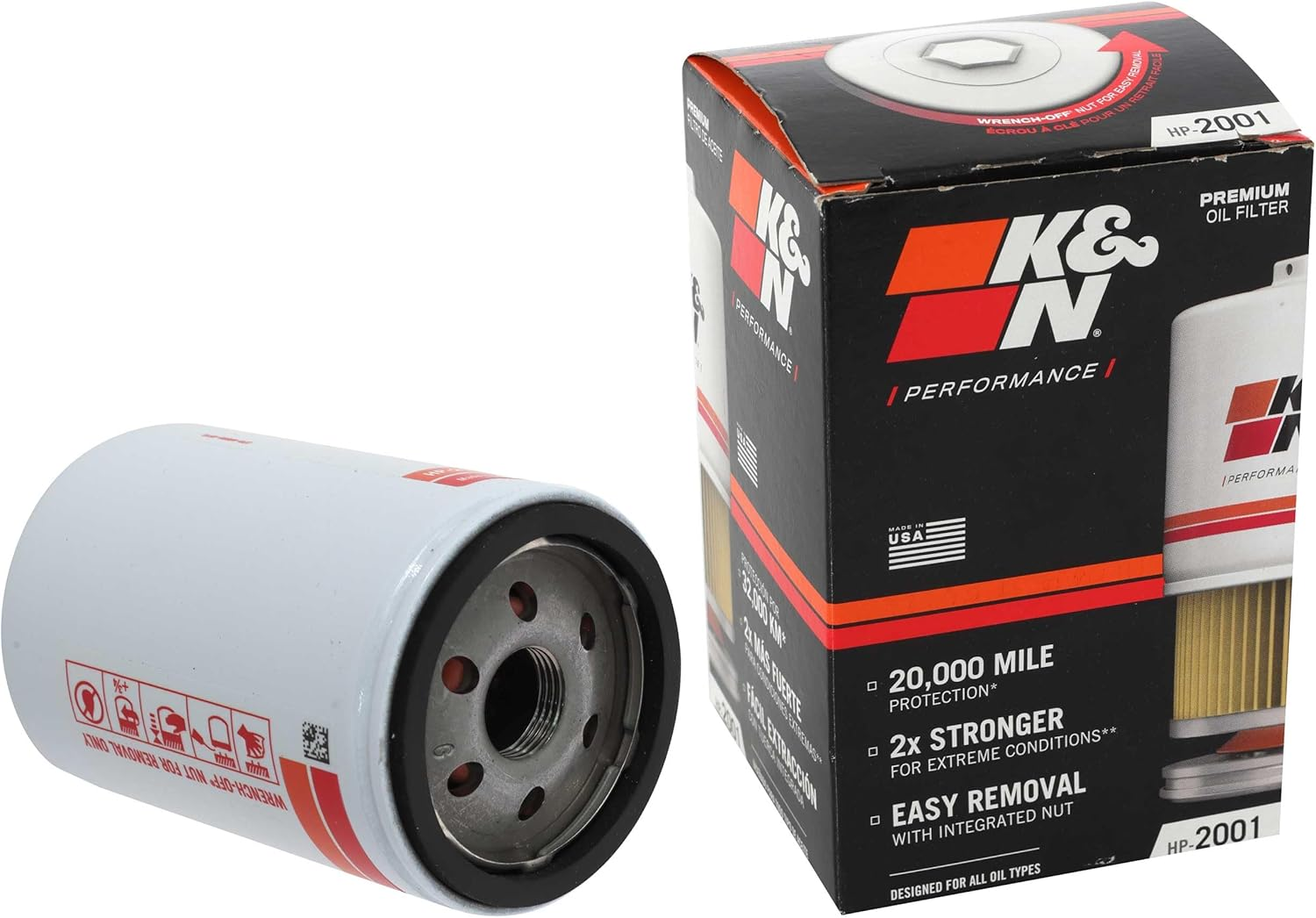 K&N HP-2001 Premium Oil Filter for 2006 Chevrolet Blazer 4.3L V6 Gas image number 2