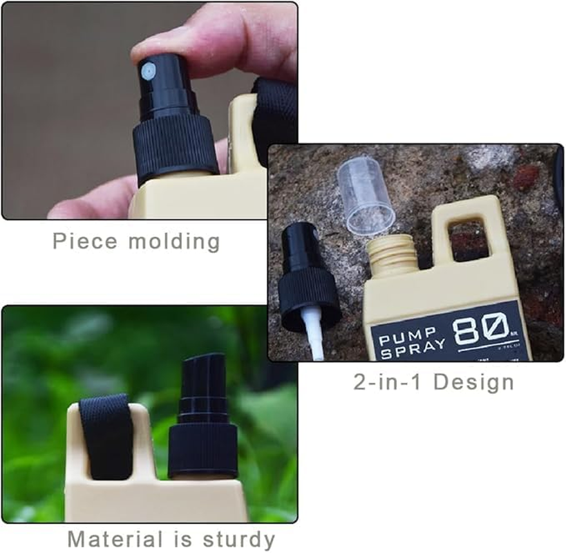 Portable Empty Cosmetic Container Outdoor Camping Hiking 80Ml Perfumes Refillable Spray Bottle with Buckle Outdoor Spray Bottle Spray Bottles for Empty Cosmetic Container, Black，Yellow image number 3