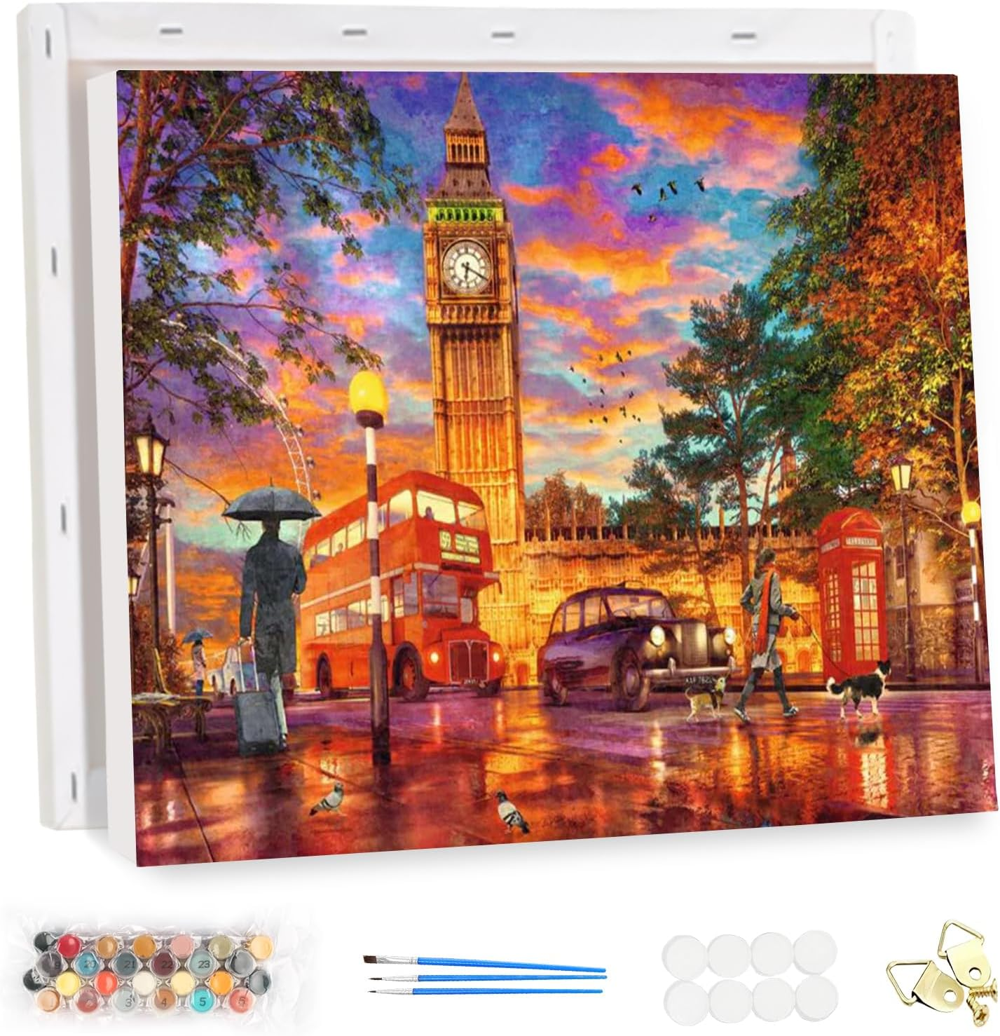 MEIYUDA DIY Paint by Numbers for Adults with Frame Flower, Paint by Numbers Kits Butterfly, Arts and Crafts for Beginner, Paint by Numbers Acrylic Pigment Drawing Paintwork Wall Art 30X40Cm