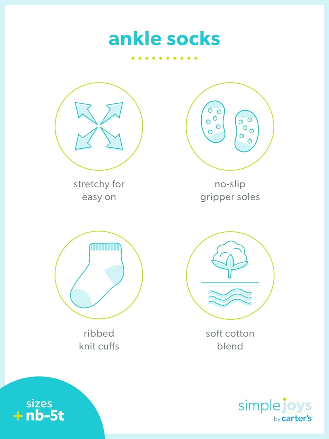 Simple Joys by Carter'S 12-Pack Socks image number 3