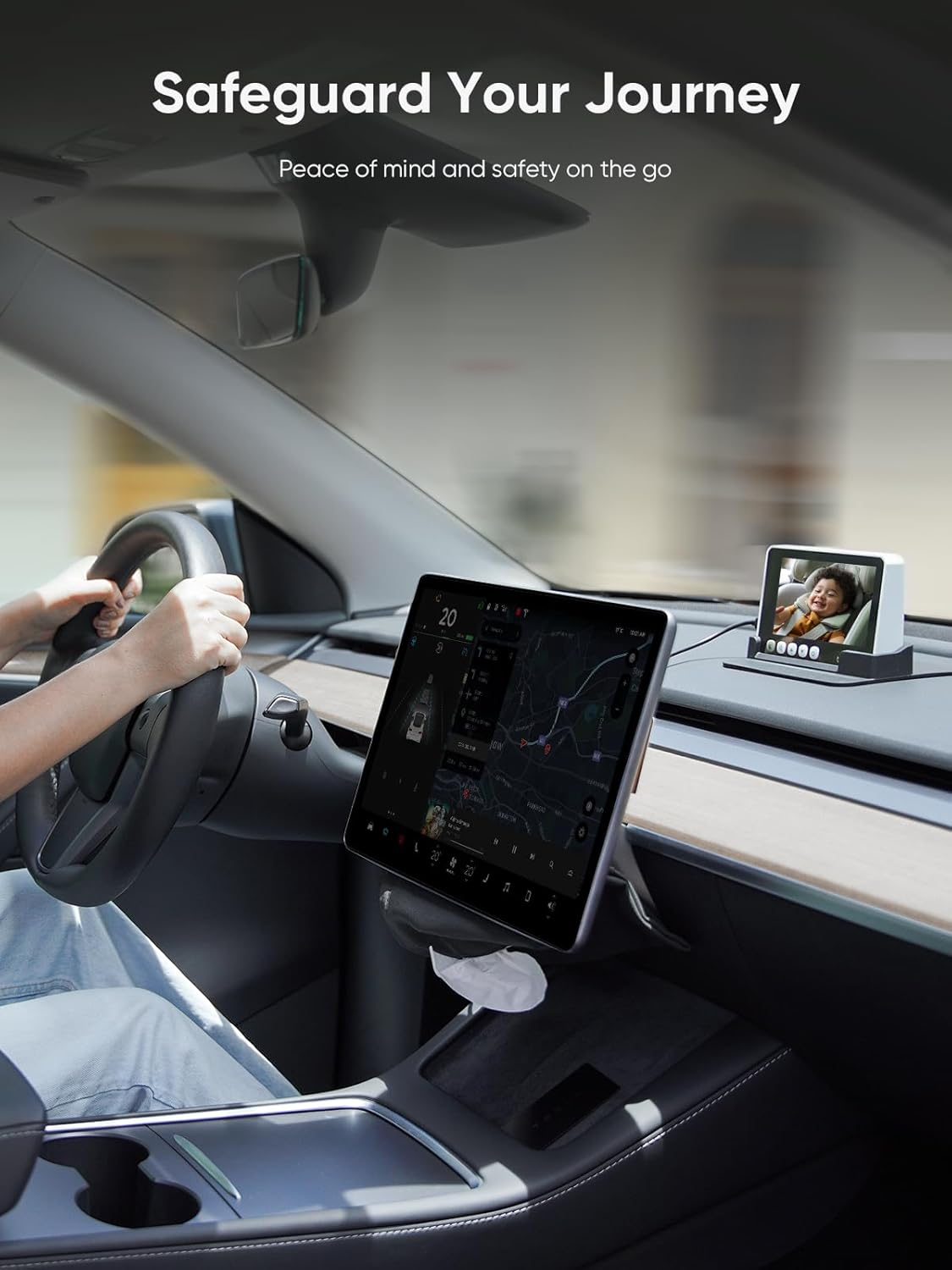 Bonoch 5" 1440P Baby Car Camera for 2 Kids, 360 Degree Rotating Wide View Backseat Car Camera for Baby, USB Powered Car Monitor with Car Charger, Baby Rear Facing Car Seat Camera, Night Vision image number 6