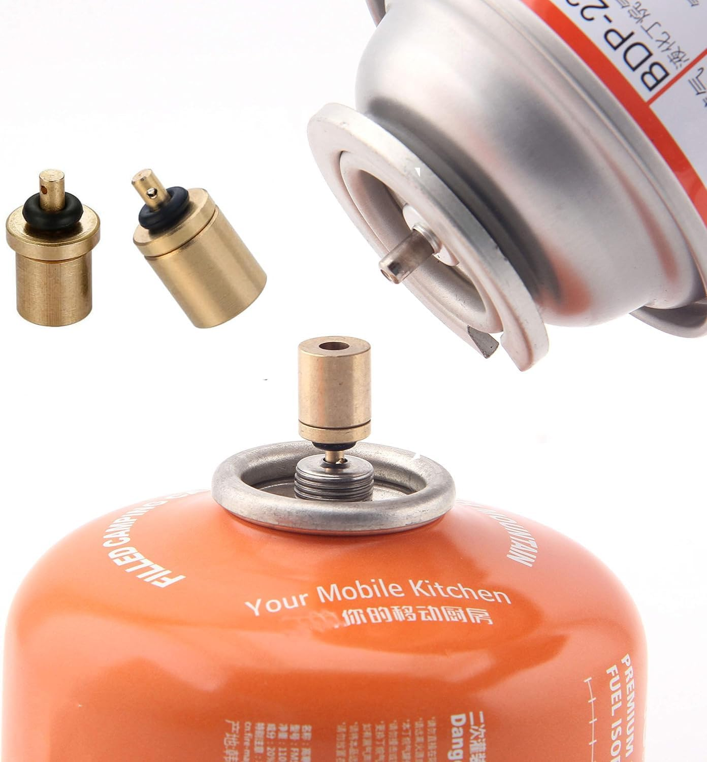 PQCLXUYA 2 PCS Butane Refill Adapter, Inflatable Valve Adapter for Butane Cylinder Gas Tank, Outdoor Camping Hiking Burner and Picnics image number 4