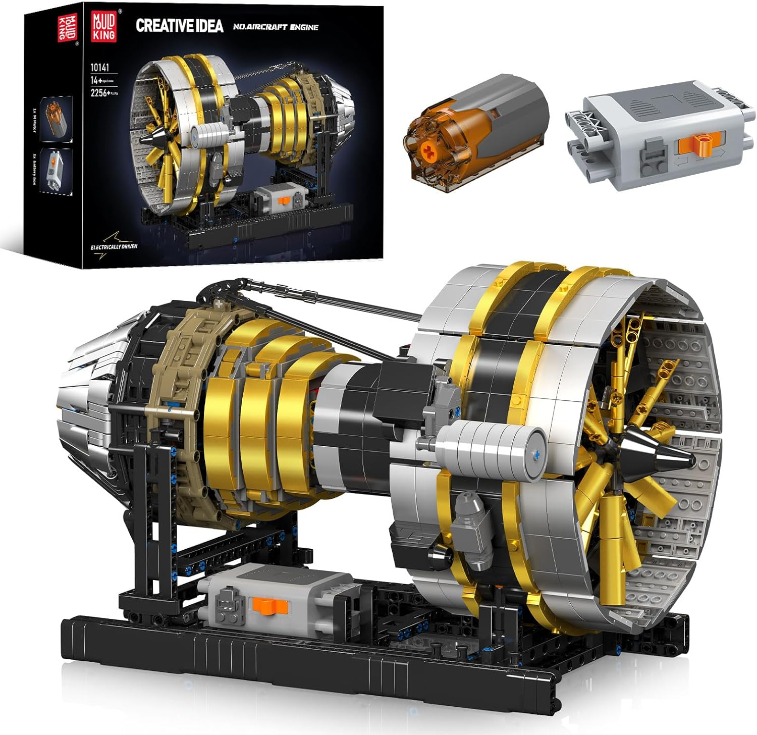 Mould King 10141 Technik Aero Engine Model Building Blocks Set, Technology Aero Engine Clamping Block Kit Includes Engine Motor, Blocks Toy for Kids/Adults/Aviation Enthusiasts (2256 PCS) image number 2