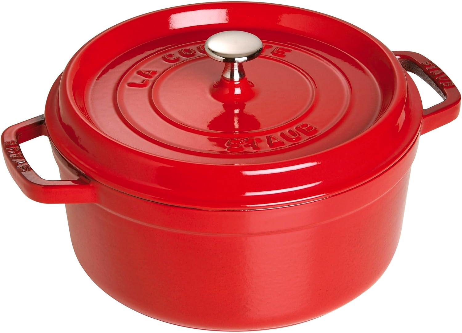 Staub round Cocotte, 18 Centimeters, Cherry Red