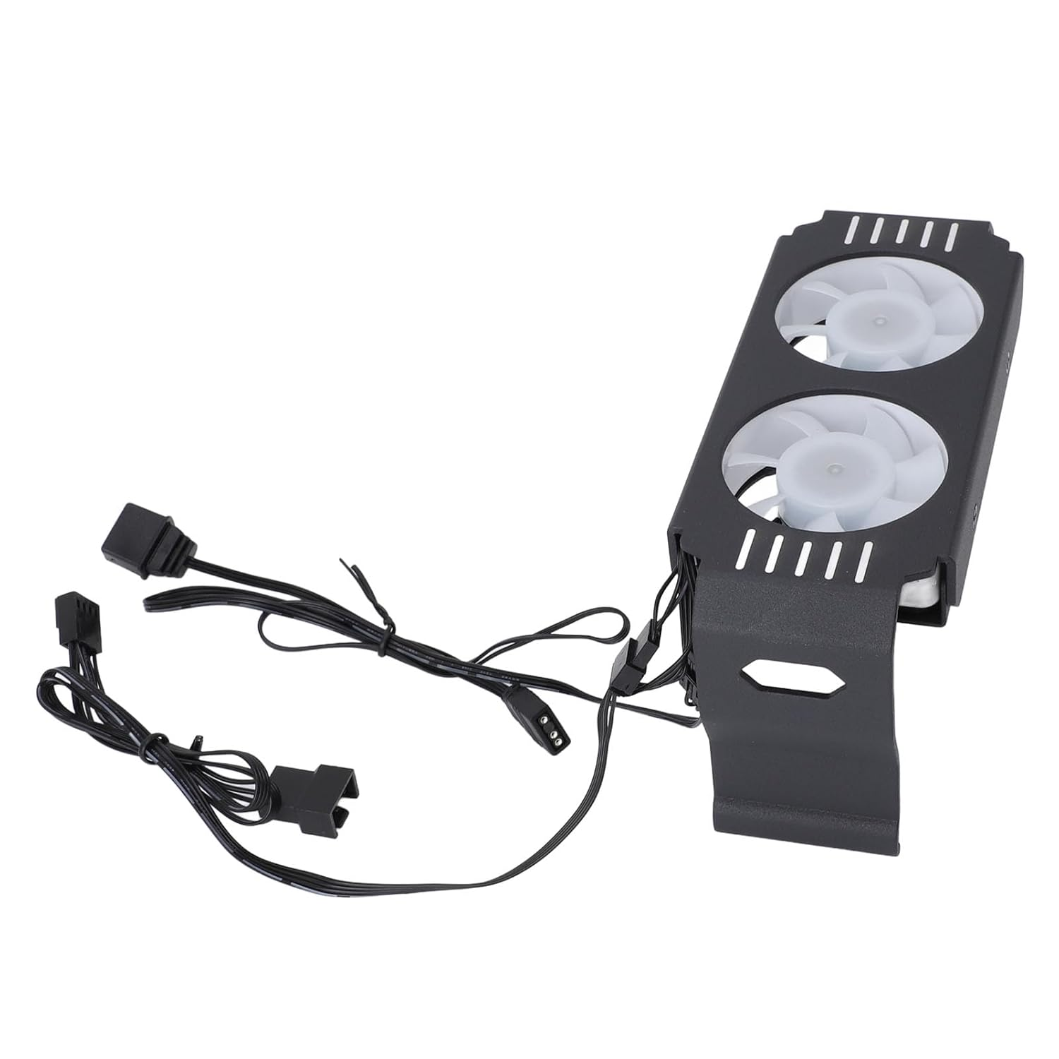 ARGB RAM Radiator Computer Memory Module, Heat Sink PWM Temperature Control Dual Fan, Aluminum Cooling Radiator for DDR DDR2 DDR3 DDR4 DDR5 (Black) image number 4