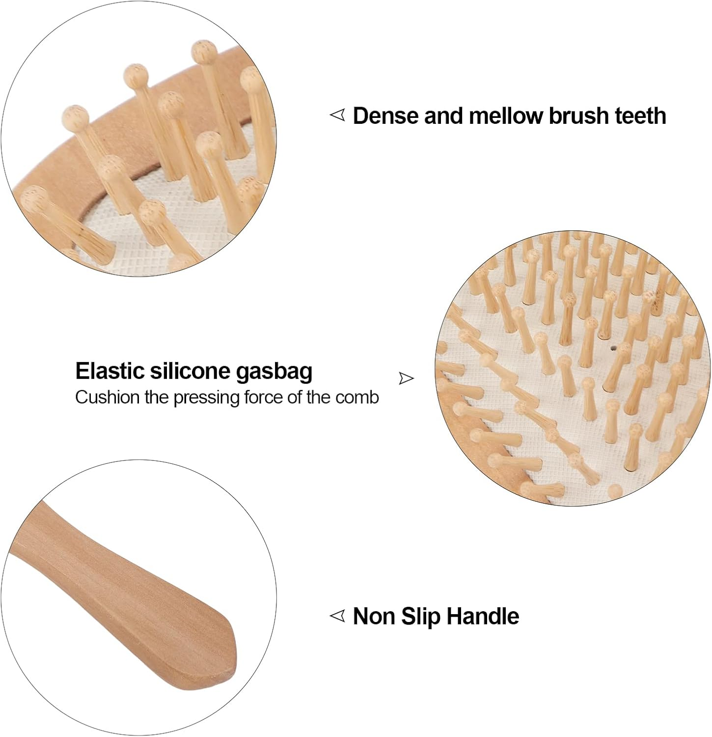 Detangling Brush, Stylish Hairbrush Ergonomic Wooden Soft Teeth Daily Life for Home Hairdressing image number 1