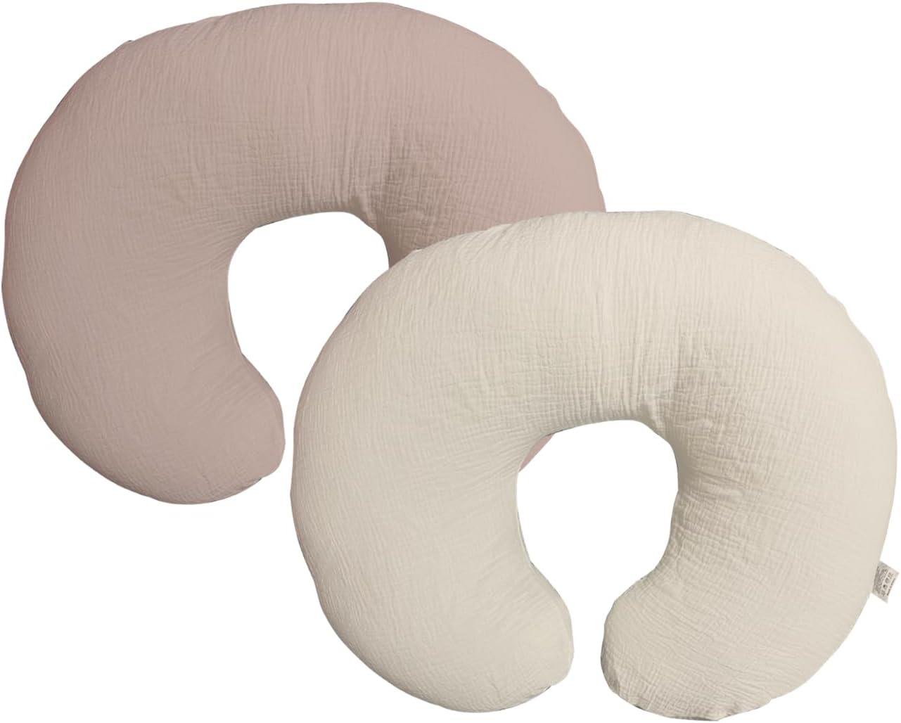 Nursing Pillow Cover,Muslin Cotton,Removable Cover for Breastfeeding Pillows, 2-Pack Pillow Covers, Ultra-Soft Baby Nursing Pillow, Fits Newborn Feeding Pillow 22.5IN*18IN (Sand), FHFHR-3D