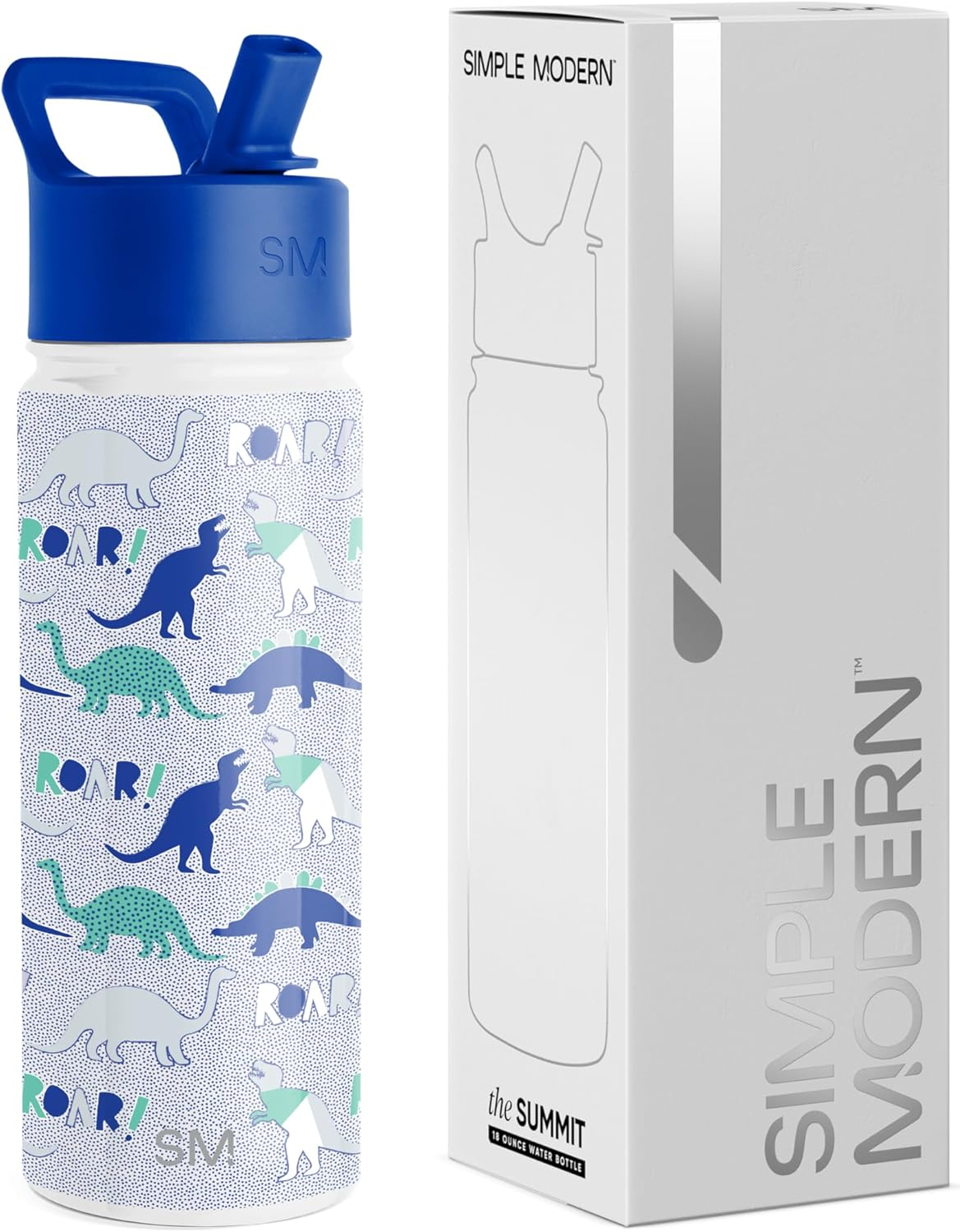 Simple Modern Kids Water Bottle with Straw Lid | Insulated Stainless Steel Reusable Tumbler for Toddlers, Girls | Summit Collection | 18Oz, Unicorn Rainbows