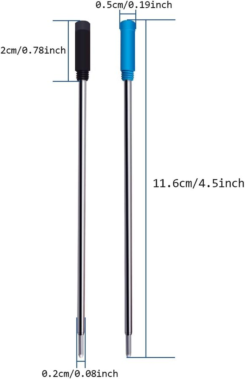 4.5&rdquo; Replaceable Ballpoint Pen Refills, 30 Pack Smooth Writing Ballpoint Refills for Cross Style Pen (Black and Blue Ink Refills) image number 5