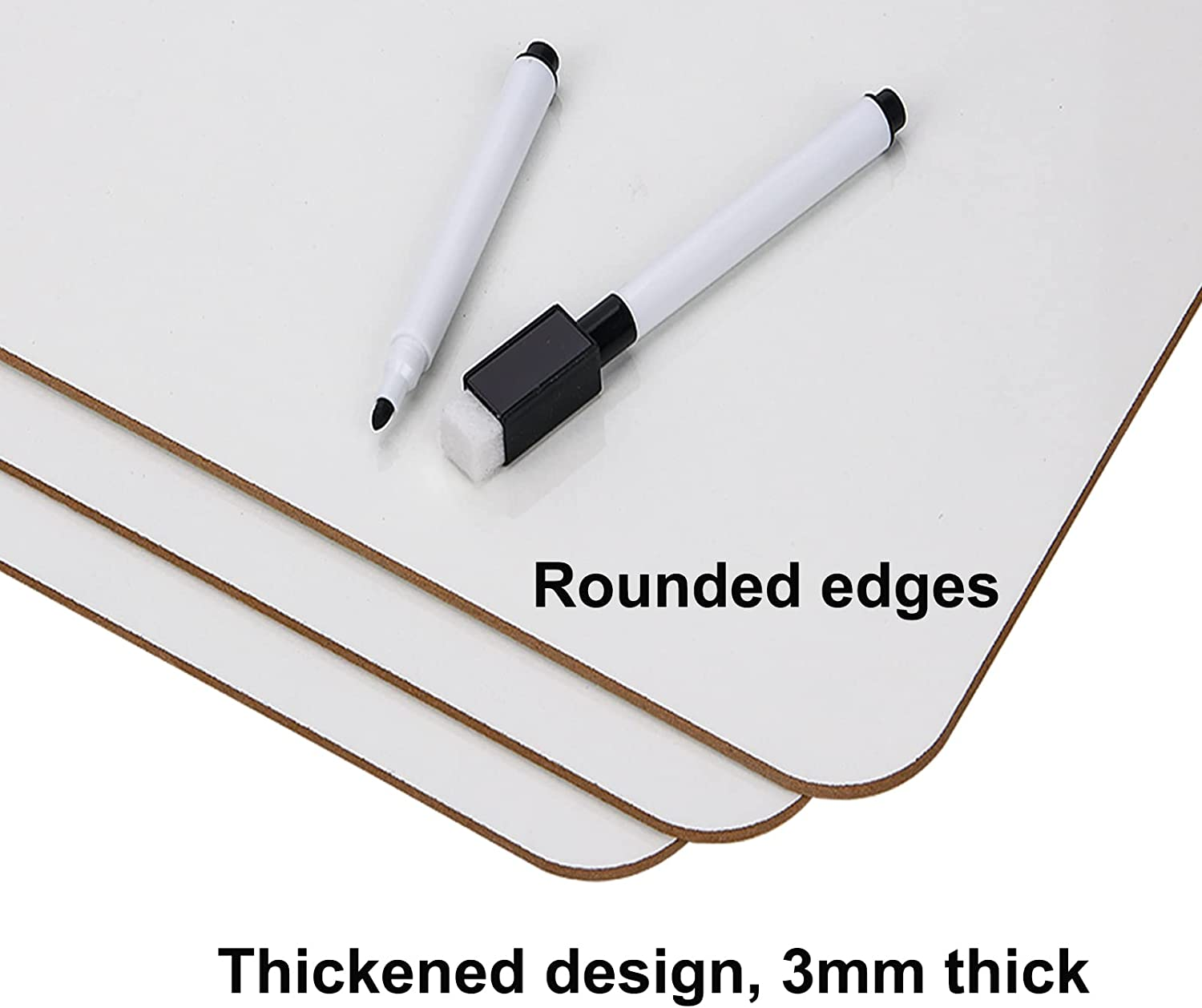 Hisredsun 8 Pack Small Dry Erase White Board, 21 X 30 Cm Double Sided Mini Whiteboard with 8 Pens and 8 Erasers,Durable Portable White Boards for Students, Classroom, Home and Office image number 1