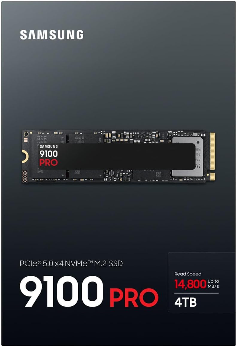 Samsung Memory MZ-VAP4T0BW 9100 PRO 4TB Internal SSD, Pcie 5.0 X4, Nvme 2.0, SSD Designed for Pros & Gamers, Compatible with PC & Laptops, 5 Year Limited Warranty (UK Version) image number 1