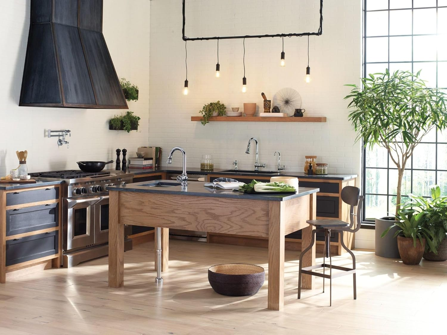 Moen S3945C Traditional Deck Mounted Kitchen Soap Dispenser with above the Sink Refillable Bottle, Chrome - Matte Black image number 4