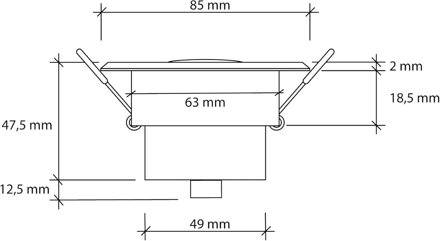 SEBSON Indoor Motion Detector, Flush-Mounted Ceiling Mounting, Programmable, Infrared Sensor, Range 3-8 M / 360&deg;, Suitable for LED, Swivelling, 3-Wire image number 2
