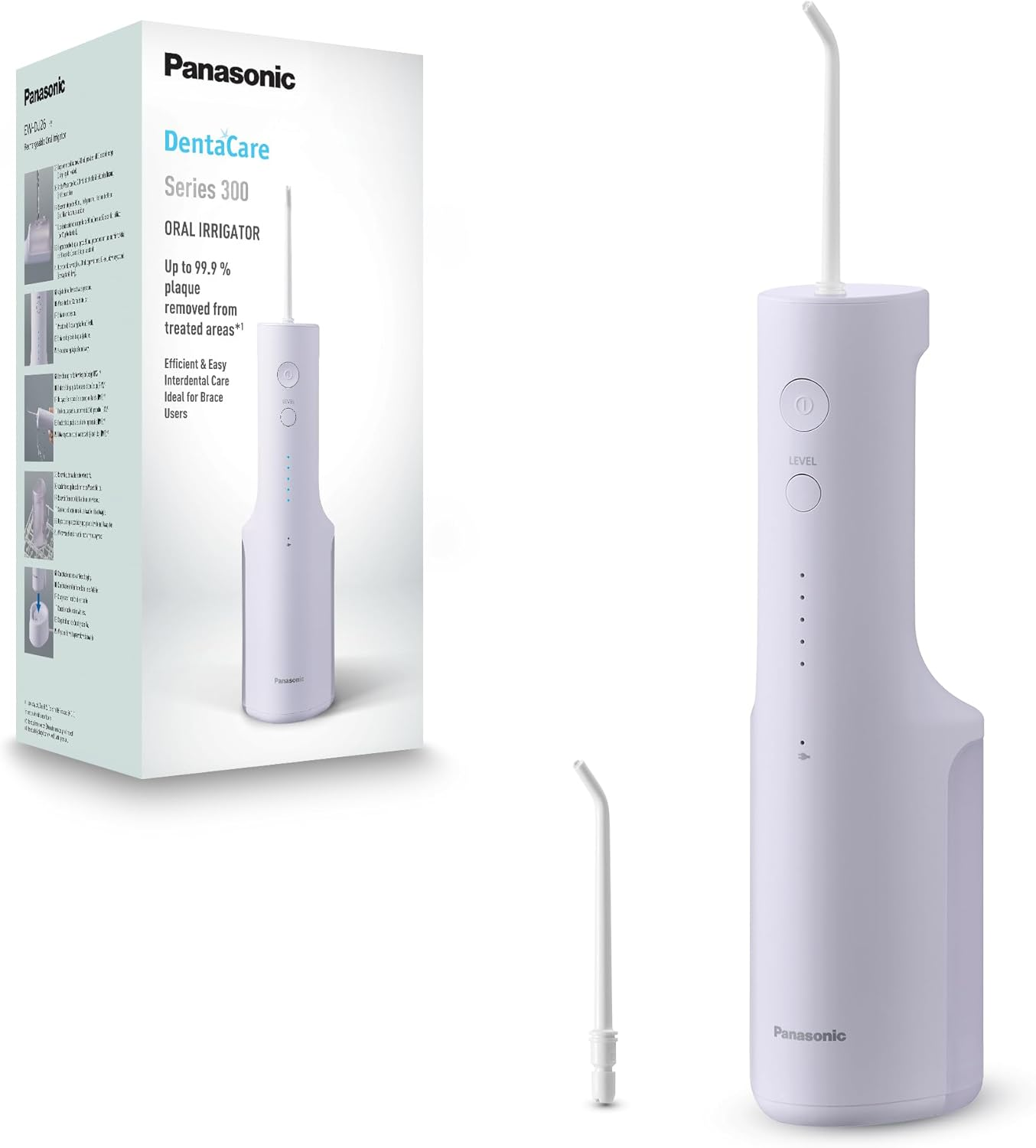 Panasonic Series 300 Oral Irrigator EW-DJ26-V303 200Ml IPX7 2 Normal Nozzles 5 Water Pressure Levels Travel Accessories Purple image number 3