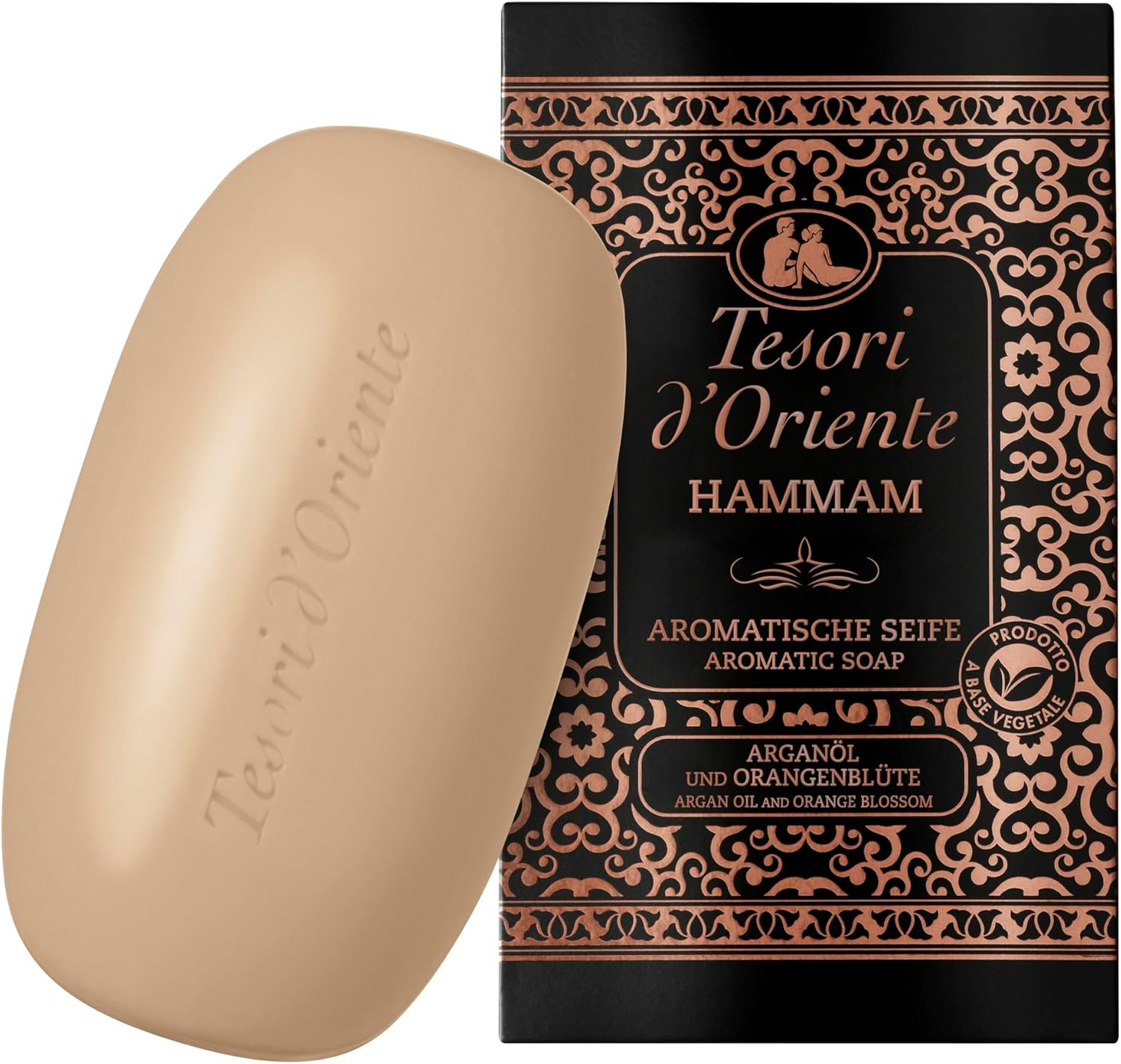 Tesori D'Oriente Solid Soap 'Hammam', 125 G, Aromatic Hand Soap with Argan Oil and Orange Blossom, Body Soap for Gentle Cleansing of the Skin, Ritual for Body & Senses image number 3