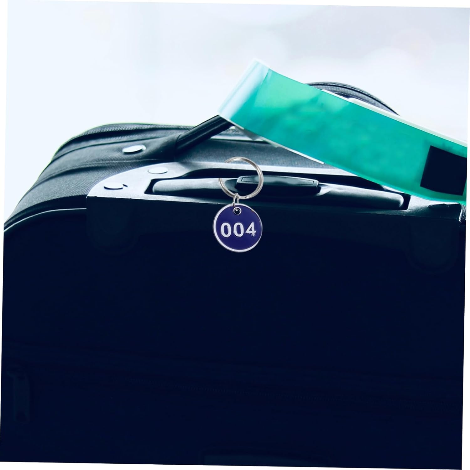 Garneck 50Pcs Aluminium Alloy Storage Tags Metal Numbers Plates Luggage Id Tags Key Ring Labels for Travel image number 1