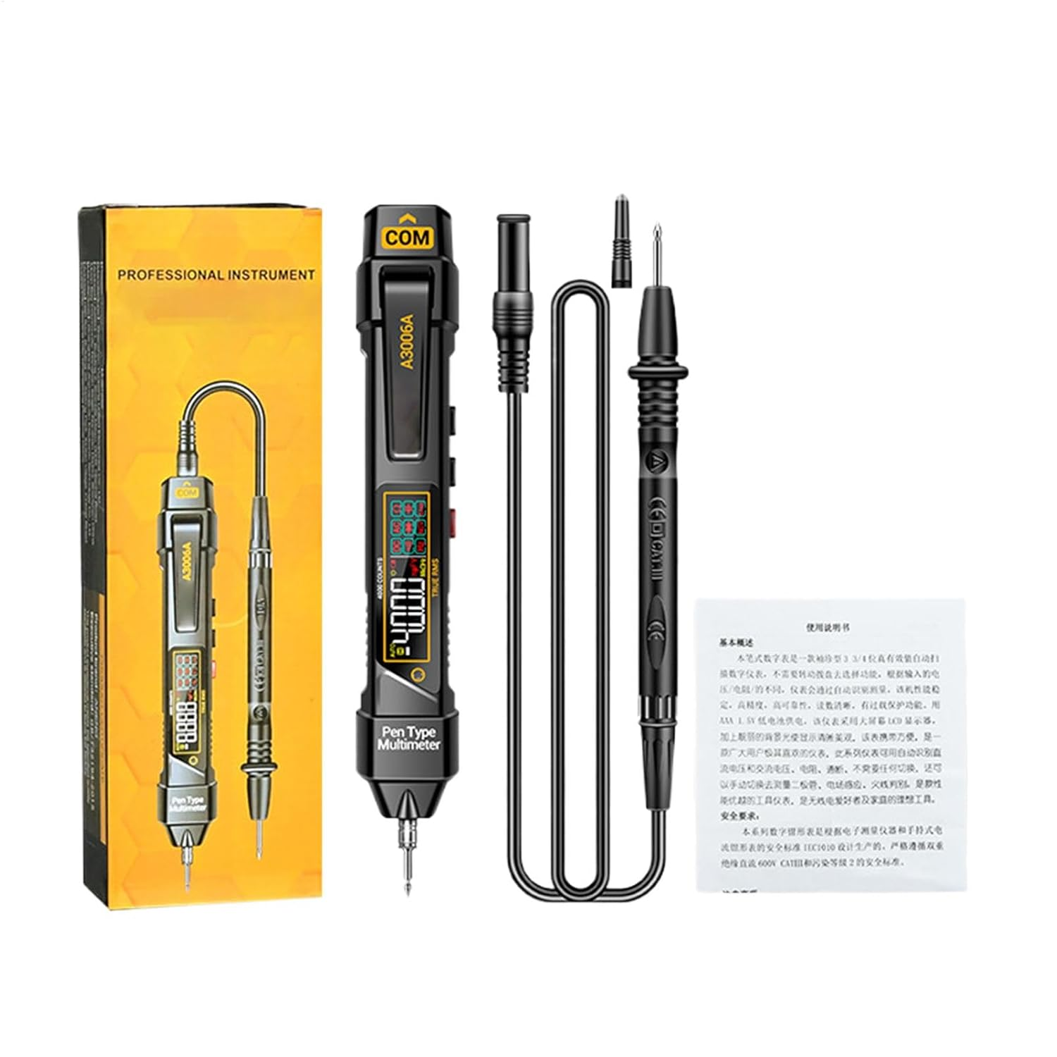 Rrlihjgu Electrical Multimeter - Pen Type Intelligent Multimeter,4000 Counts LCD Display Voltmeter Pen Test Multimeter Measure AC DC Voltage Resistance Diode for Electrician Tools image number 2