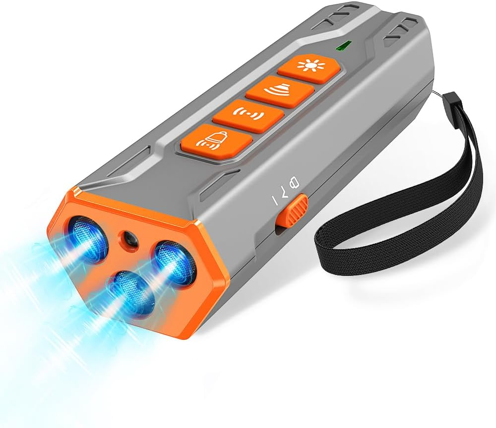 Dog Bark Deterrent Device - 2-In-1 Ultrasonic Dog Trainer with 2 Frequency Modes, 23Ft Range, LED Flashlight, Rechargeable Handheld Pet Training Tool for Bark Control & Behavior Training image number 3