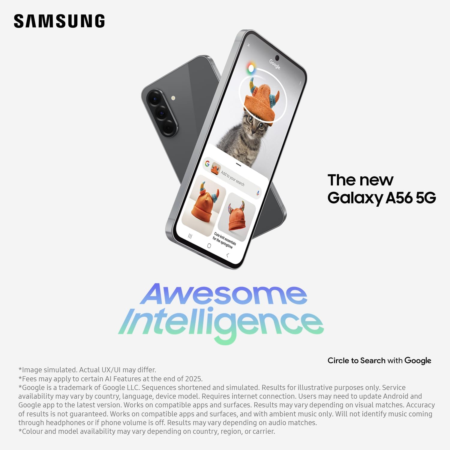 Samsung Galaxy A56 [AU Version] 5G a Series Mobile Phone, Awesome Intelligence, 128GB Storage, 12MP Ultrawide Camera, Long Battery Life, Super Fast Charging, Graphite - Graphite image number 4