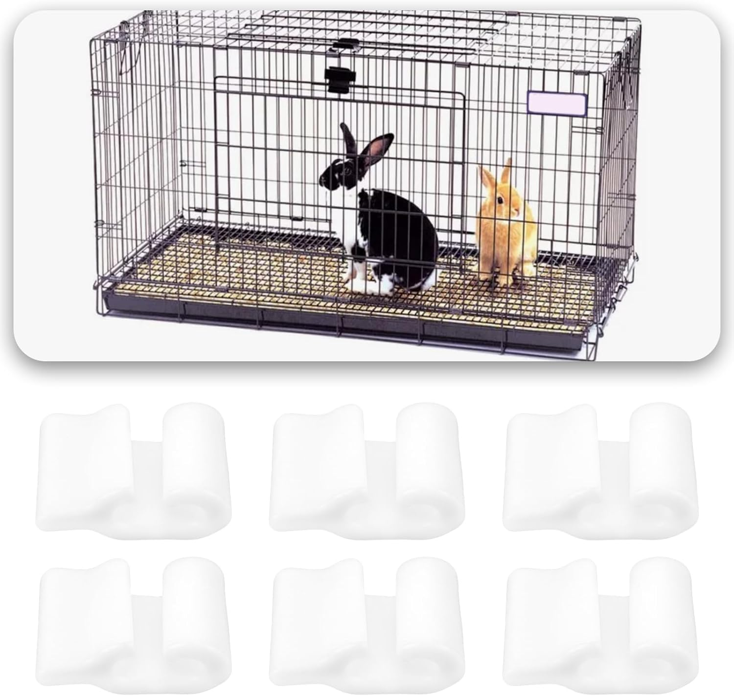 Briny River 50Pcs Wire Cage Clips Pet Cage Door Lock Detachable Connector Clamp Suitable for 4Mm Fence Net DIY Assembled Pet Cage Resin Storage Cabinet 17X11X7Mm image number 1