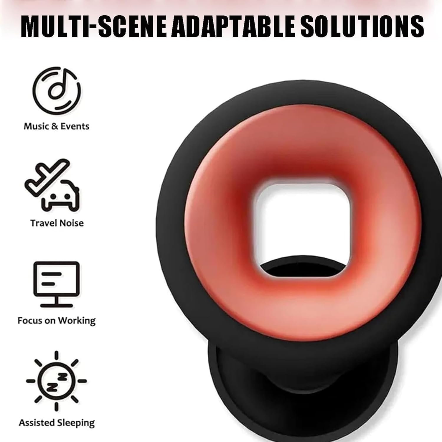 Motorcycle Ear Plugs for Sleeping, Soft Silicone Noise Cancelling Earplugs for Wind Noise Reduction, Concerts, Travel anti Snoring, Waterproof Comfort Fit Motorbike Ear Protection(Black)