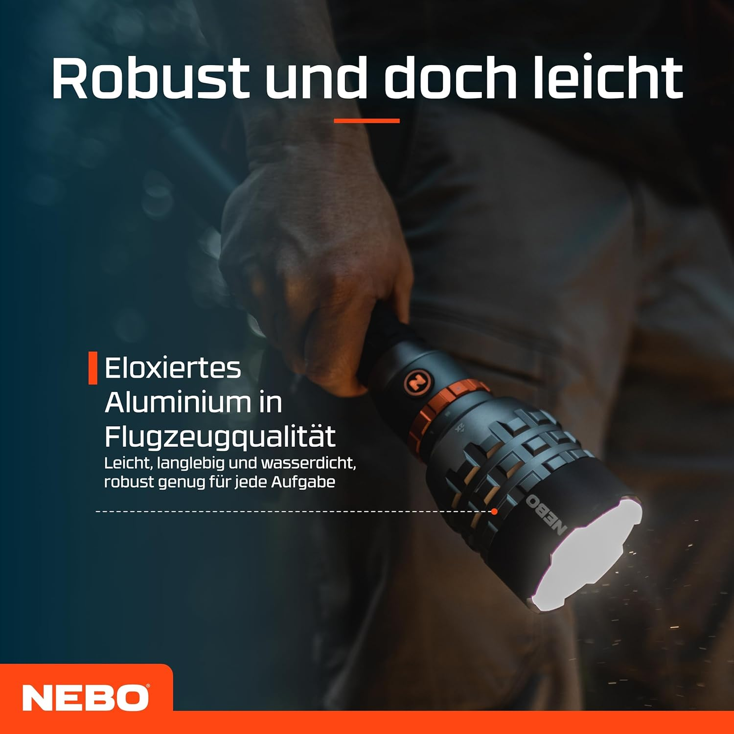 NEBO Davinci&trade; 18000 Lumen Rechargeable Flashlight &ndash; 5 Modes + 2&times; Zoom, IP67 Waterproof, USB‑C Rechargeable, Mag-Dial Mode Selector, Smart Power & Temp Control &ndash; Pro-Grade Outdoor & Tactical image number 3