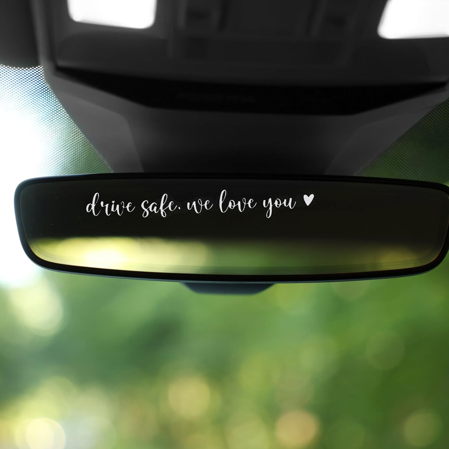 3Pcs Drive Safe We Love You Mirror Sticker, Car Rearview Mirror Decal Safe Driving Stickers Funny Auto Vinyl Window Decals for Men Women (White) image number 3