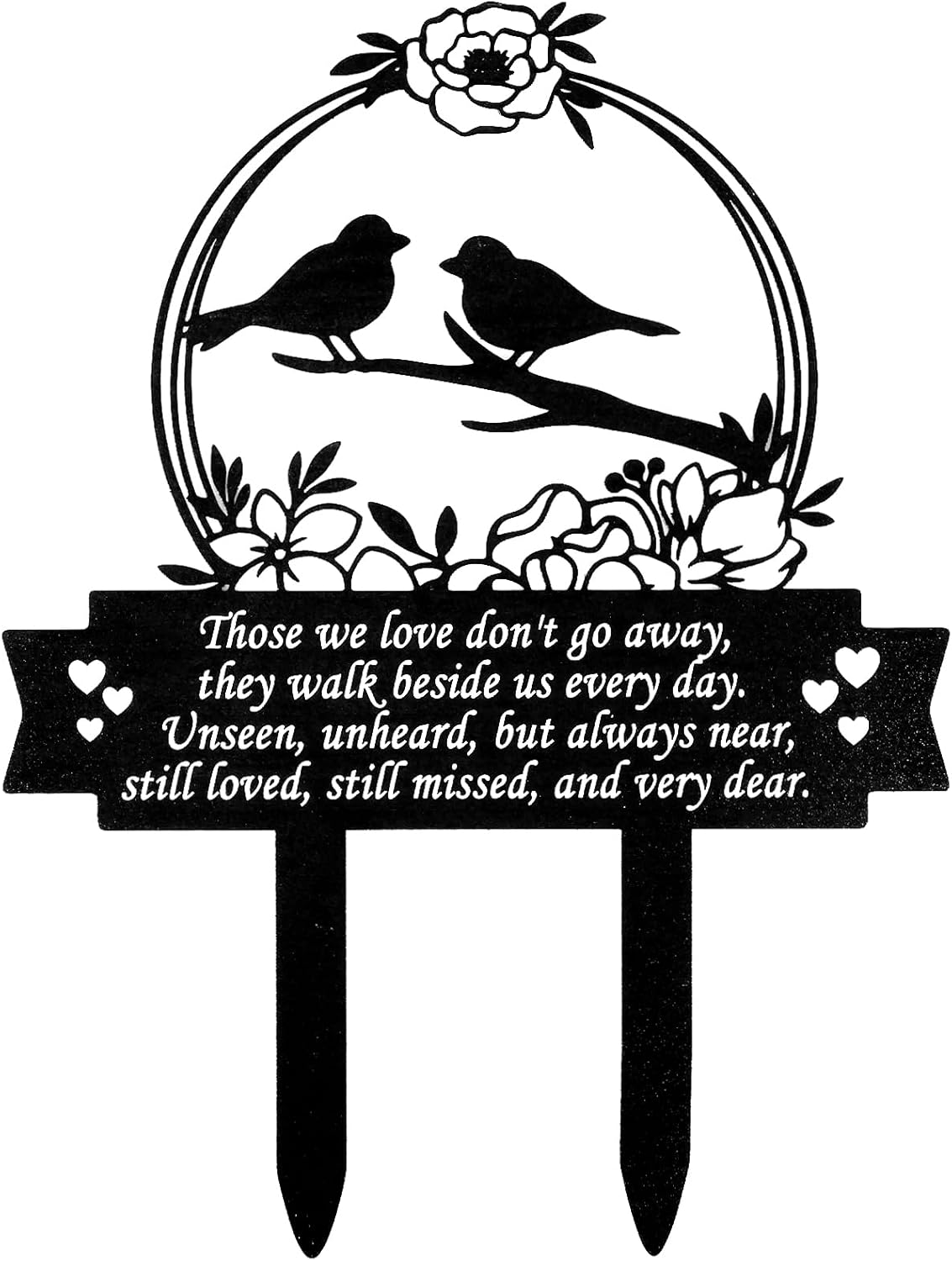 Memorial Stakes Rust-Proof Metal Memorial Grave Markers Sympathy Bird Grave Memorial Plaques Meaningful Sympathy Grave Plaque Garden Grave Decorations for Outdoor Garden Yard image number 1
