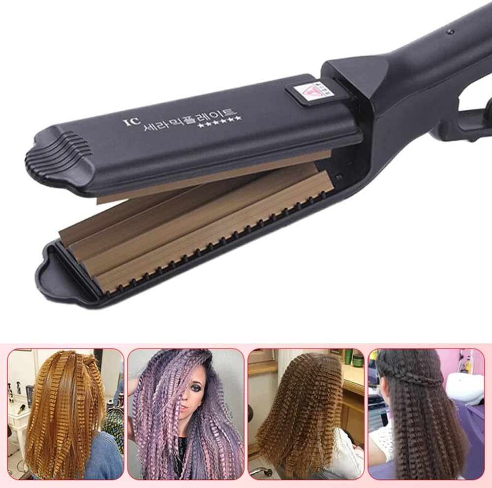 Professional Volumizing Hair Crimping Iron Fast Fluffy Hair Styler Wave Big Tooth Corrugated Iron Electronic Hair Crimper Irons Beauty Styling Tool