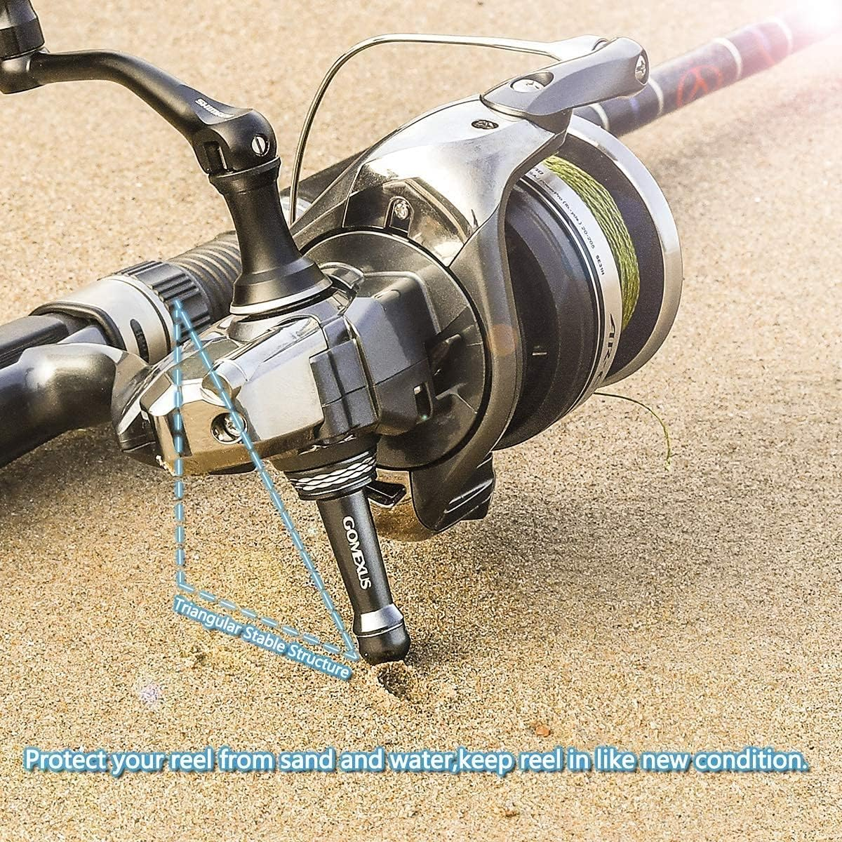 GOMEXUS R1 Reel Stand Protect Reel from Rock Compatiable for Shimano Stradic Stella Vanford Daiwa Saltist Exist image number 5