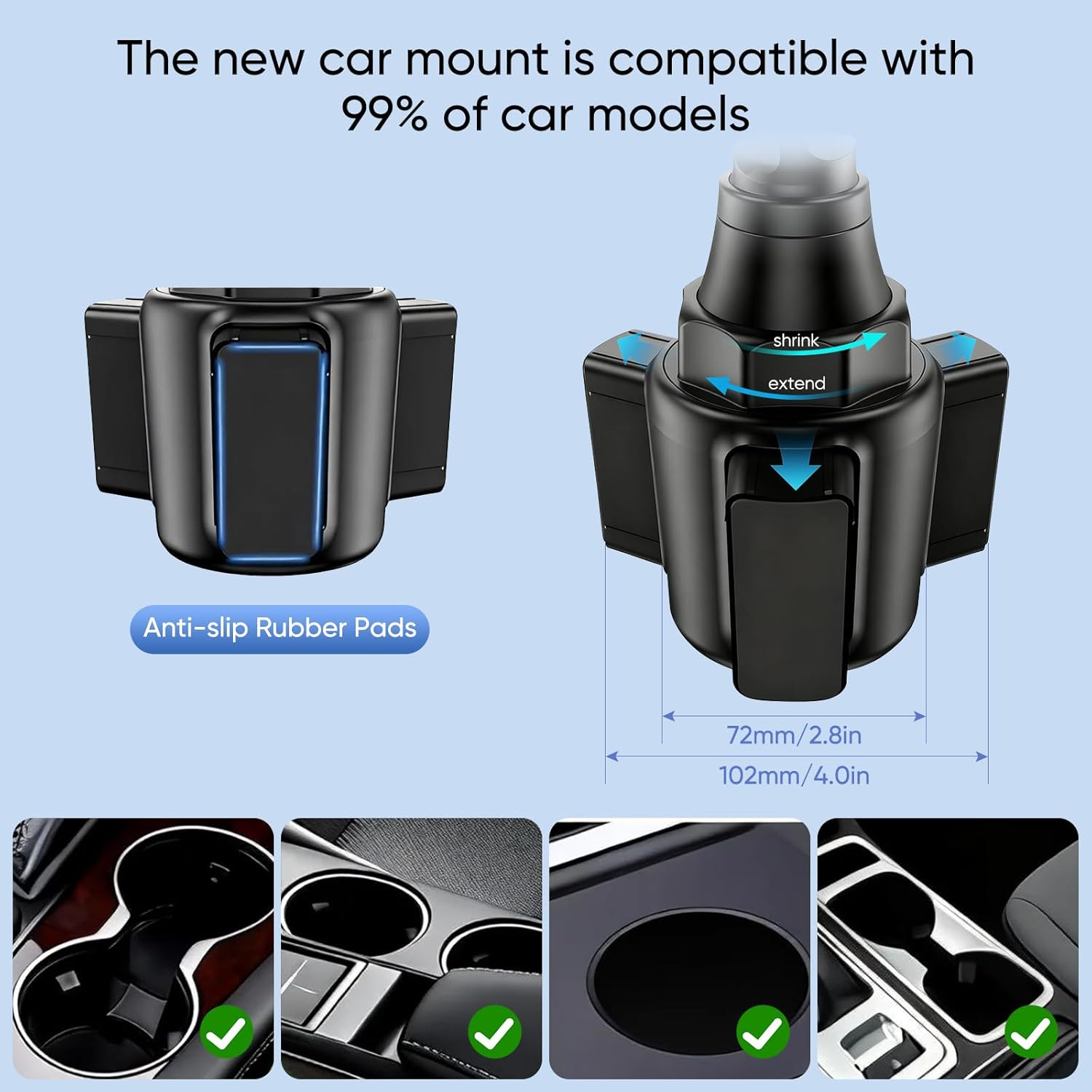 Mount for Car Cup Holder Adjustable Long-Necked Cup Holder Phone Stand 360&deg; Adjustable Stand Holder for Iphone XR/XS Max/X/8/7 Plus/6S/Samsung Galaxy S10+/Note 9/S8 Plus/S7 Edge image number 5