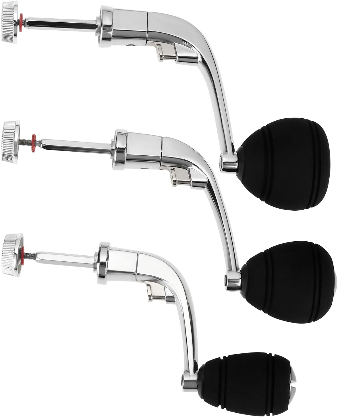 3PCS Fishing Reel Handle Aluminum Alloy with EVA Knob Fishing Spinning Reel Handle for 1000-7000 Series Spinning Reel 3 Size Silver image number 2