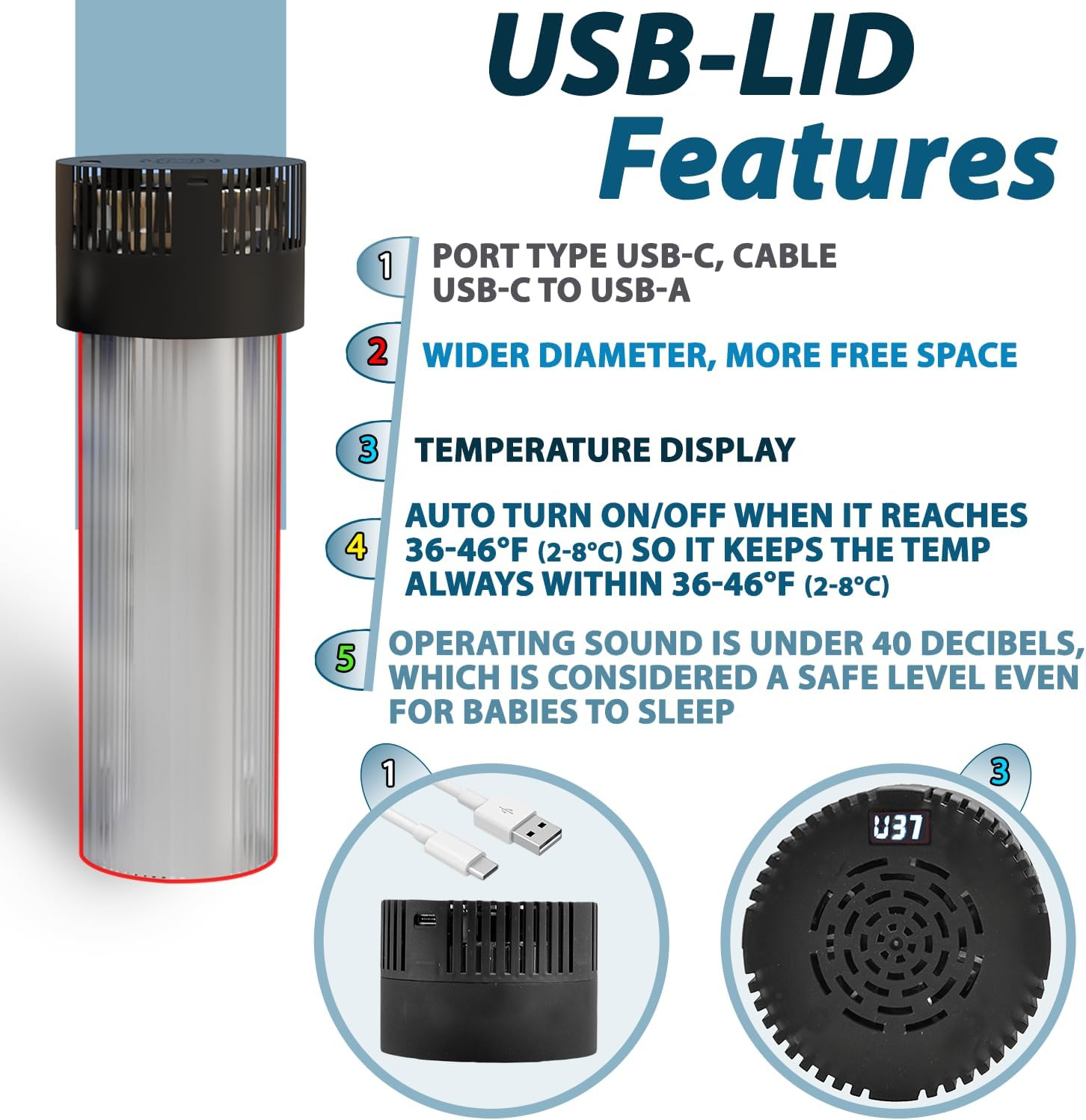 4ALLFAMILY Voyager AUTO Shut off USB TSA Medication Cooler Travel Case Keeps Fridge Temp 36F-46F + Biogel Ice Pack | image number 3