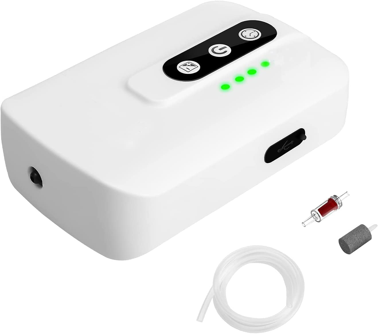 Aquarium Air Pump, Whisper Aerator, for Fish Tank up to 60 Gallons, USB Rechargeable Aquarium Bubbler Aerator for Fishing Seafood Transportation Hydroponic Systems image number 4