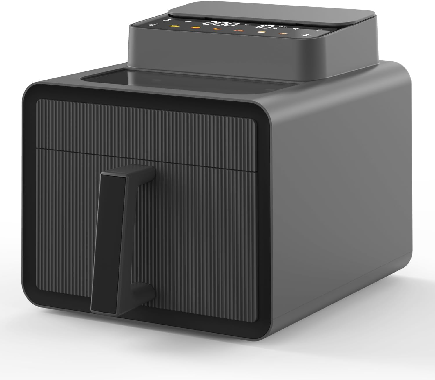 PAYISHO Air Fryer Oven 8L Capacity 10-In-1 with Viewing Window, Timer and Temp(60&deg;C-200&deg;C),Oil Free,Non-Stick, Bake, Roast, Grill,Reheat,1600W, Dishwasher Safe Basket,Gray image number 6