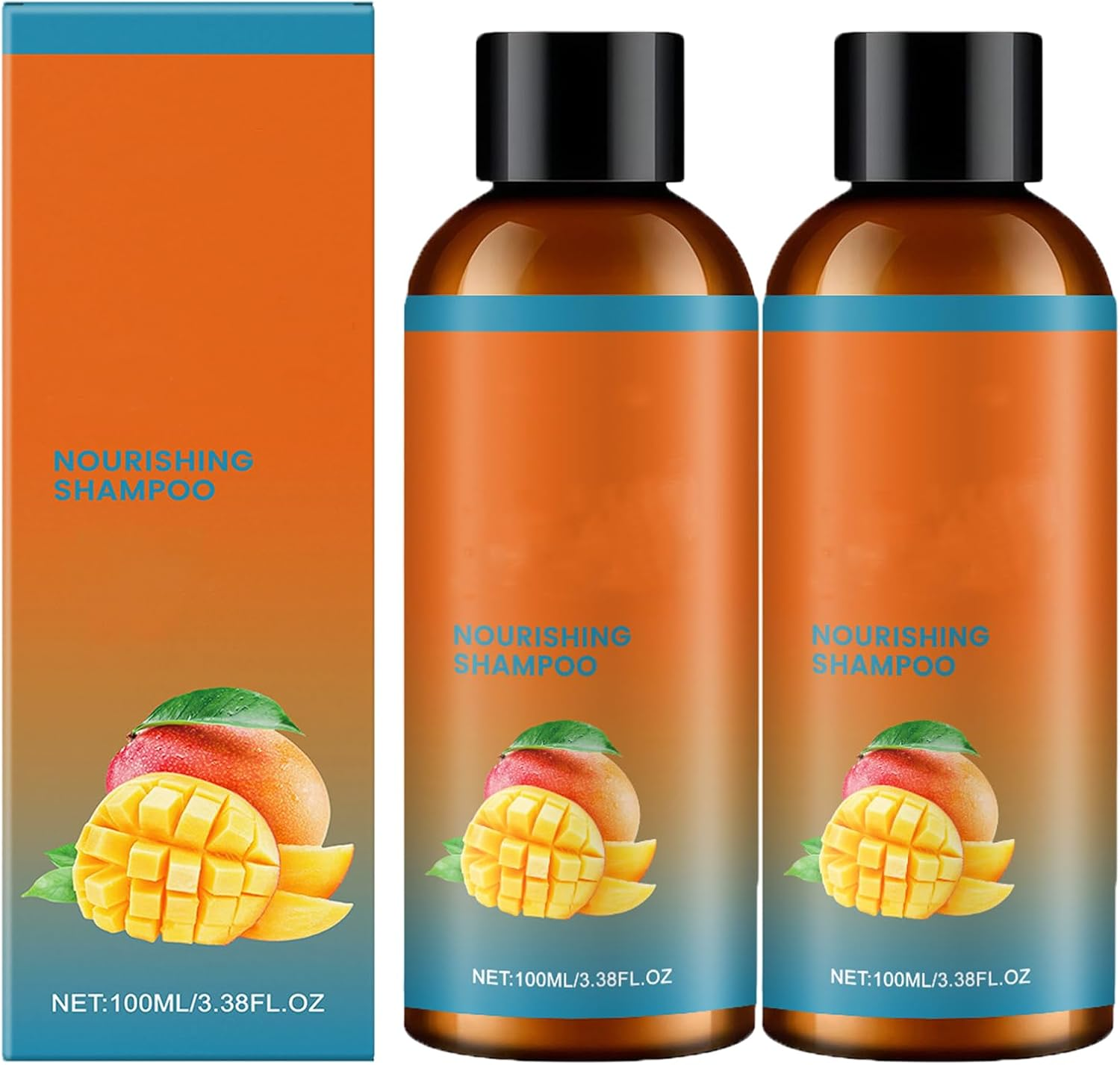 Fruit Moisturizing Shampoo, Fruit Extraction Hair Cleanser, Moisture Repair Shampoo for Dry, Split and Chemically Treated Hair, Thickening Volumizing Strengthening Damaged Frizzy Hair (2Pcs)