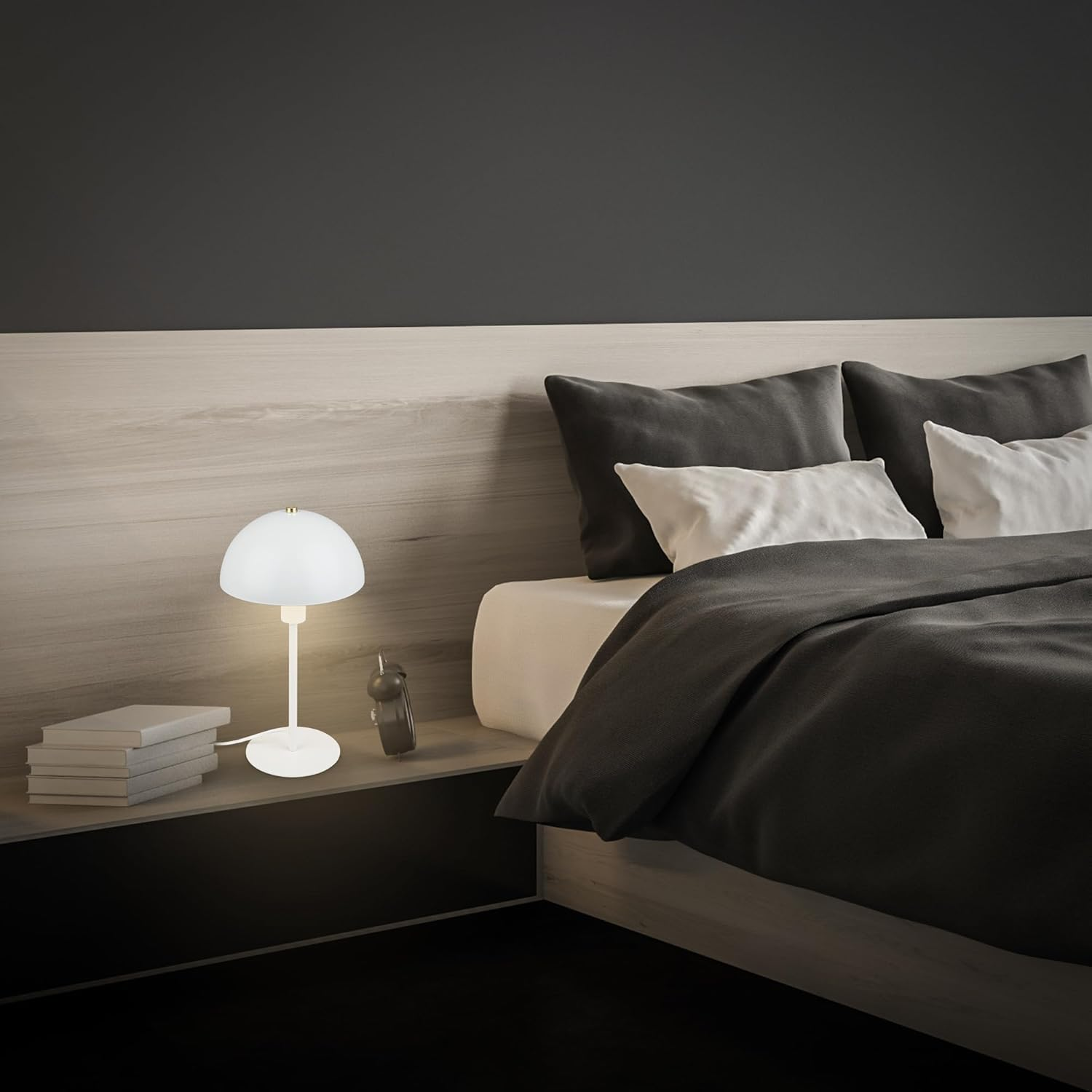 BRILONER - Bedside Lamp with Cable Switch, E14 Socket, Table Lamp, Desk Lamp, Reading for Bed, 18 X 35 Cm, White image number 4