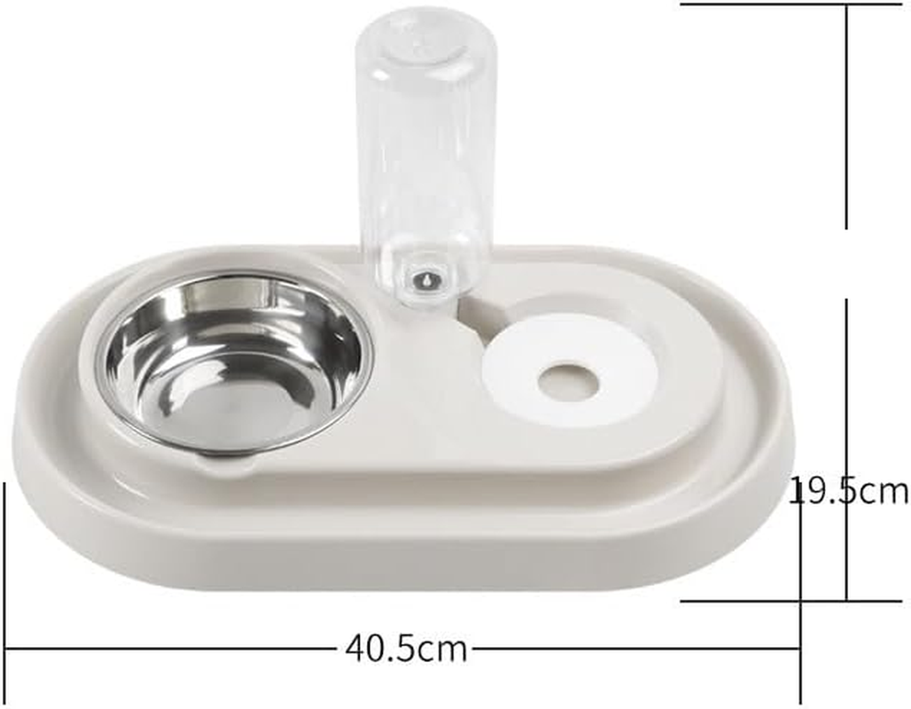 Double Dog Cat Bowls Water and Food Bowl Set，Stainless Steel Bowl Automatic Water Dispenser Bottle Pet Feeder for Small or Medium Size Dogs Cats Puppy Kitten Rabbit (Pink, One Size)