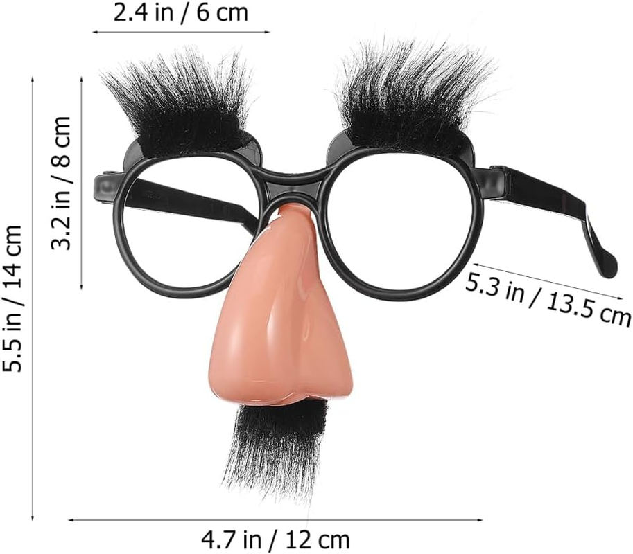 Ifundom 12PCS Funny Glasses with Funny Nose Glasses with Eyebrows and Mustache Party Favors for Costume Halloween and Birthday Parties image number 2
