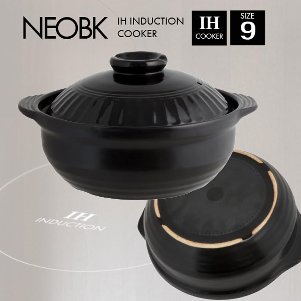 Living NEO 110370 Earthpot No. 9, 12.2 Inches (31 Cm), Compatible with Induction and Gas Fires, for 4-5 People, Black image number 2