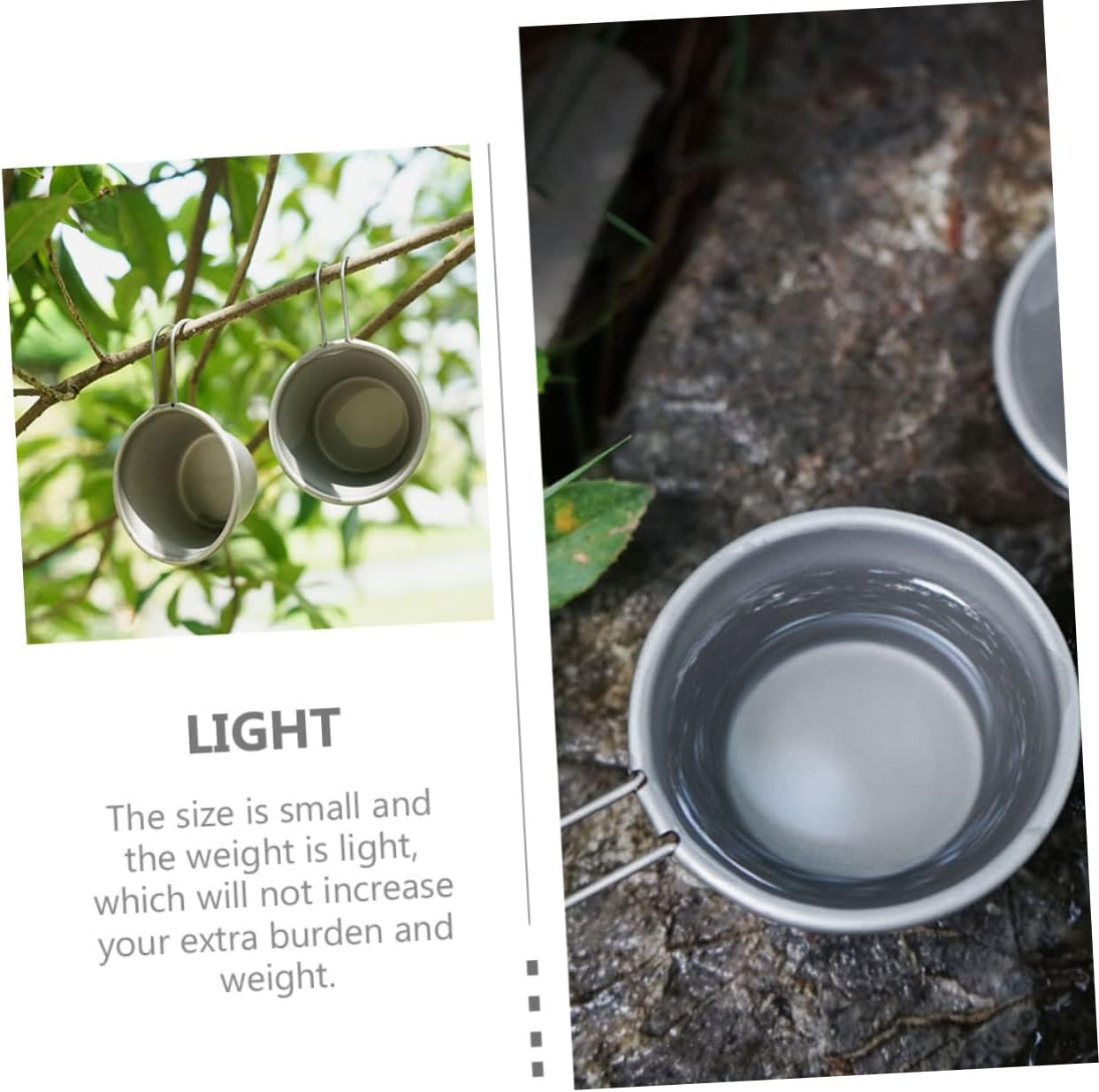 Zerodeko Portable Shot Glass Lightweight Camping Cup for Outdoor Barbecue Hiking and Picnics Stainless Steel Mini Wine Glass Portable and Practical for Scenario image number 5