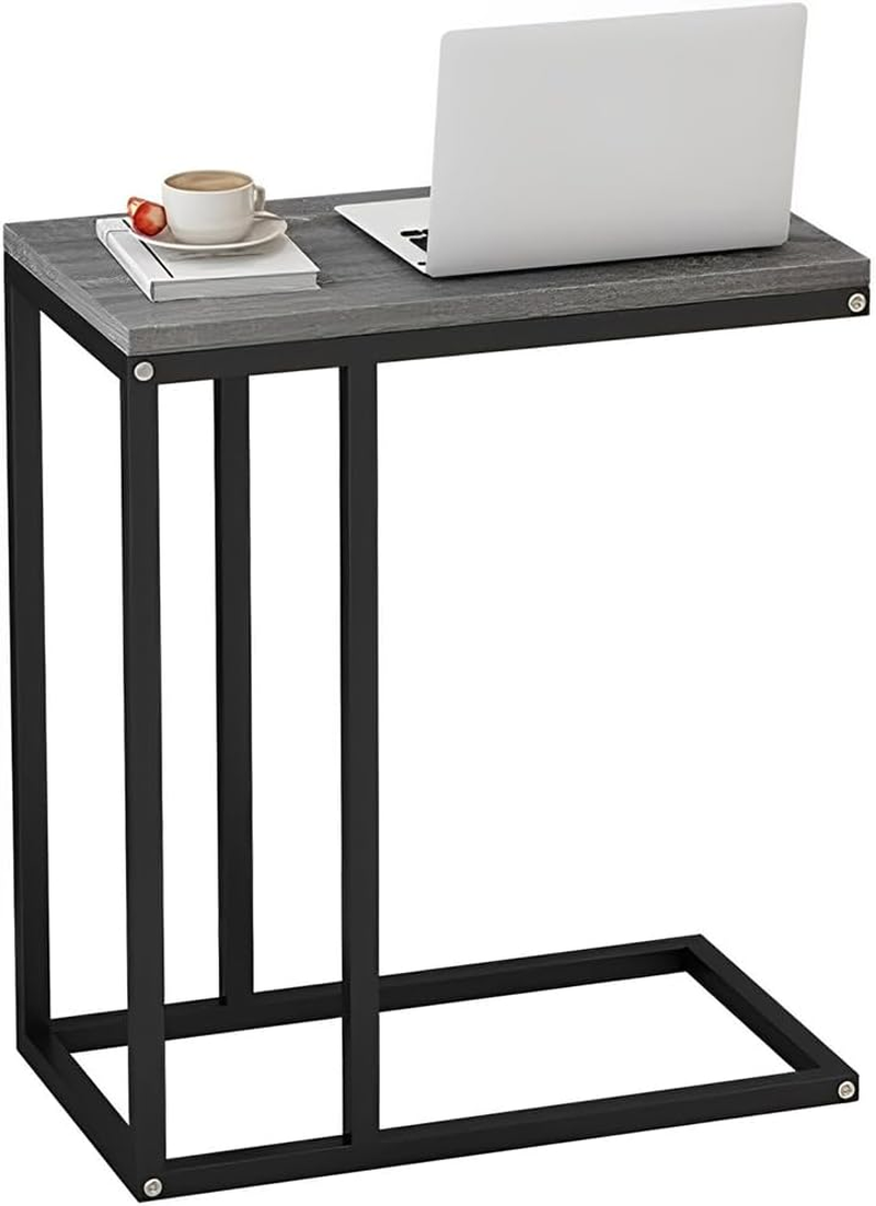 C-Shaped Side Table, Coffee Table with Metal Frame, Easy to Assemble, Removable Minimalist Side Table, for Living Room, Bedroom, Balcony 45X25.5X63Cm image number 2