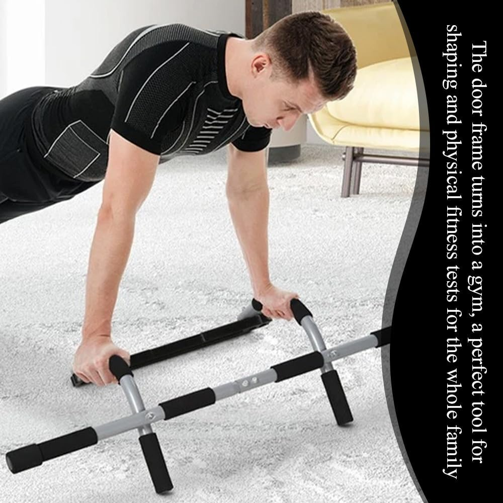 Doorway Pull-Up Bar, Thickened Steel Maximum Weight Limit 160 Kg, Upper Body Fitness Exercise Bar, Doorway Multi-Grip Device, Indoor Pull-Up Bars for Home and Gym image number 4