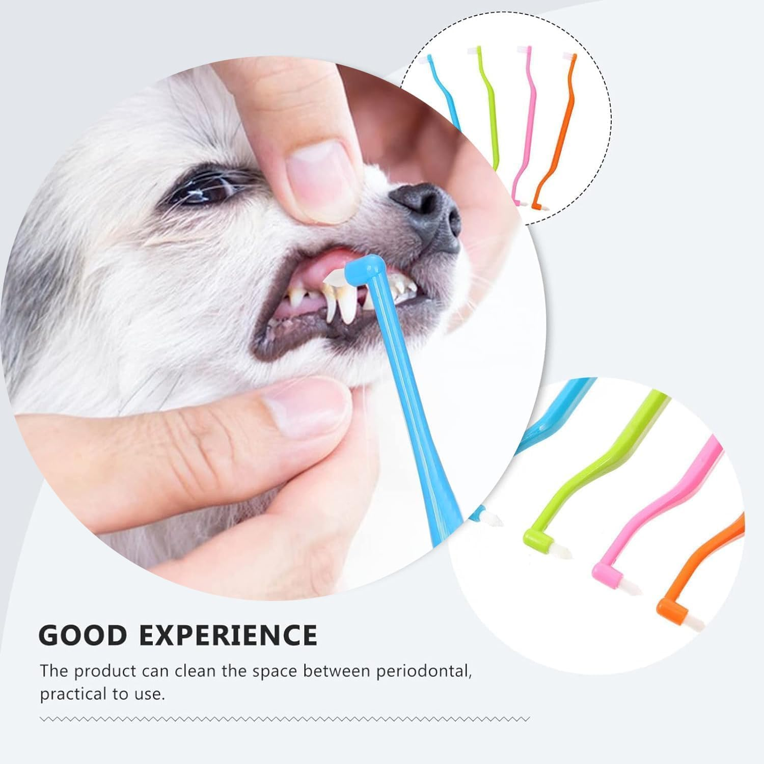 Double Headed Dog Cat Pet Toothbrush Long Handle Dog Tooth Brush, 6Pcs Dual Sided Cat Toothbrushs with Micro Brush Head,Double-Headed Toothbrush Long Handle Tooth Brush Soft Bristle Pet Tooth Brush image number 4