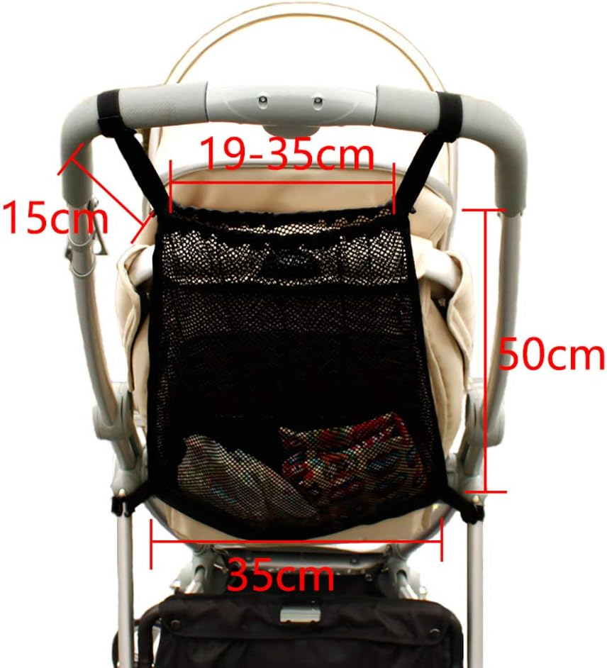 Shopping Bags, Universal Net Shopping Net for Prams, Pushchairs and Buggies, Mesh Pocket Back of the Pram, Storage Bag, Fits Most Handles, Black, Pack of 1