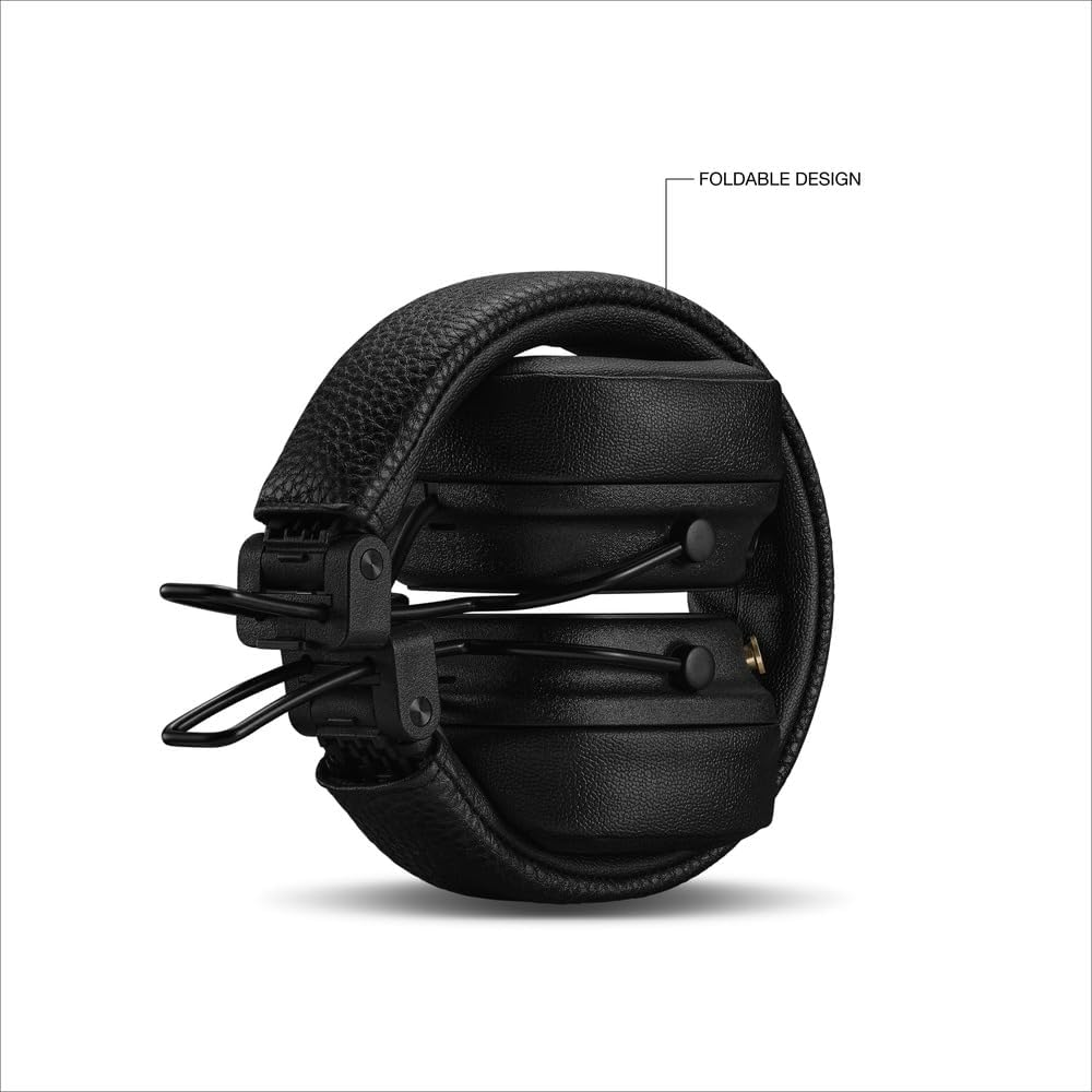 Major V Bluetooth Headphones - Foldable Wireless Headphones Bluetooth with 100+ Hours of Playtime - Black image number 6