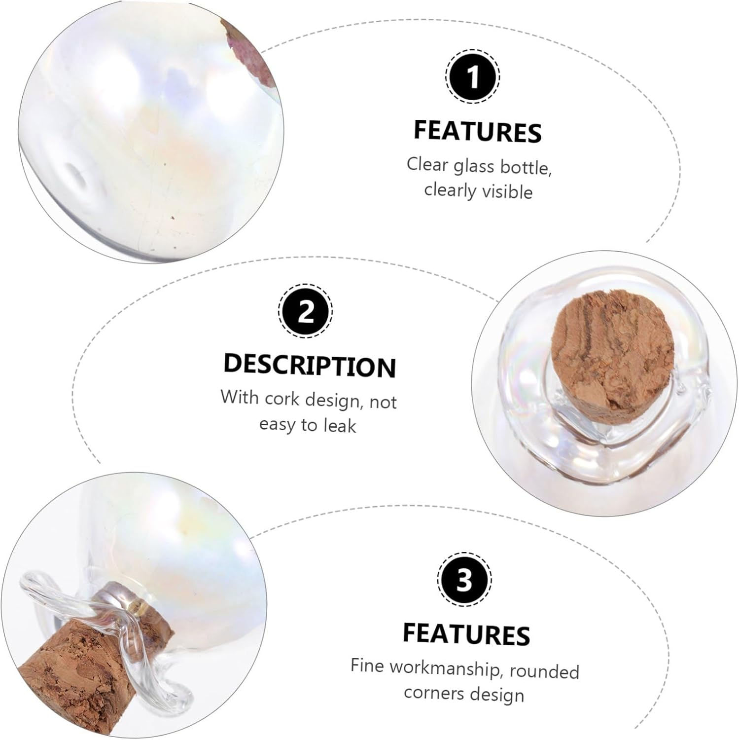 5Pcs Diy Wishing Bottle Glass Drift Bottles Corks for Craft Storage for Home Decor and Art Crafts image number 4